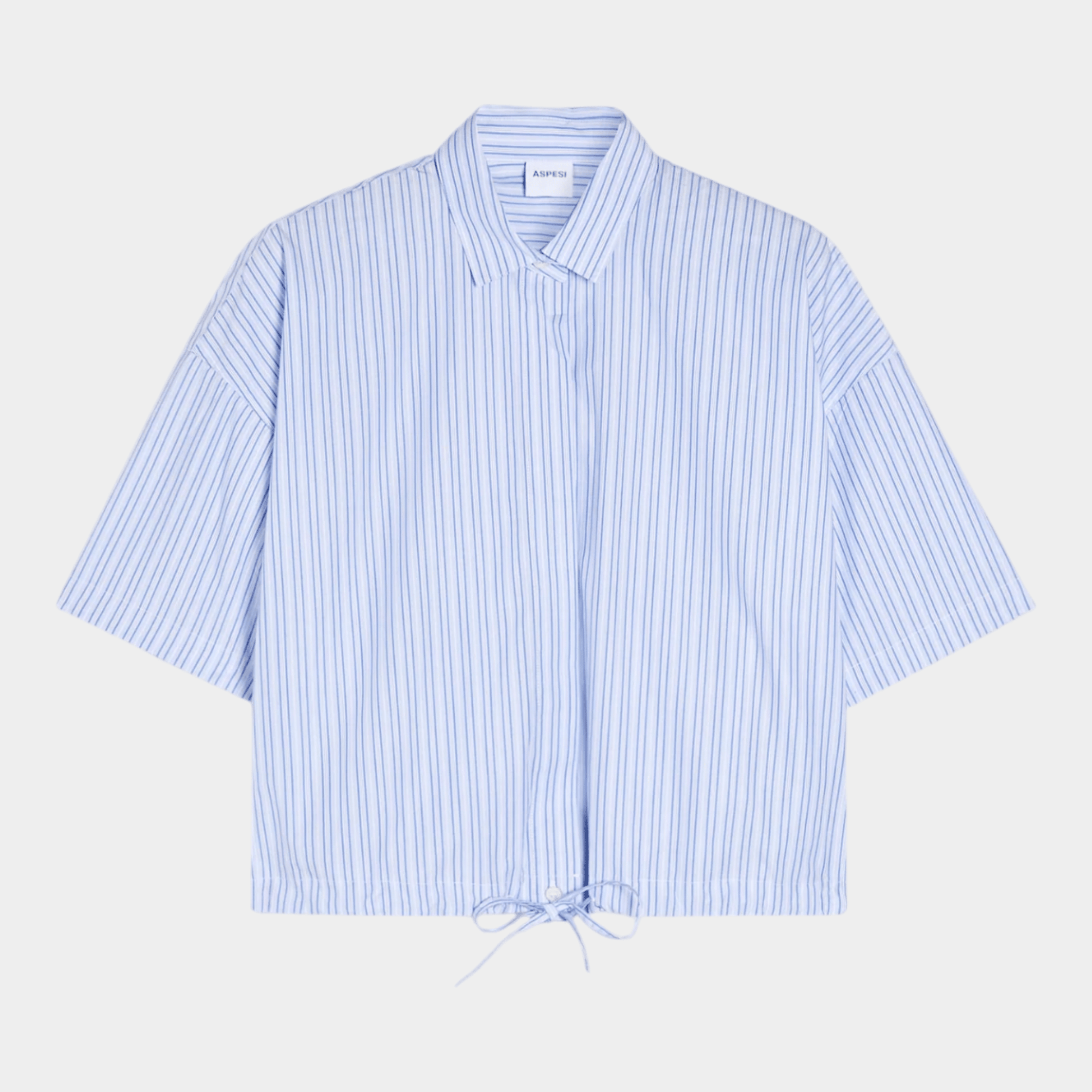 ASPESI - Aspesi Camicia in popeline di cotone a righe - Azzurro/1 - Hubert Humangoods