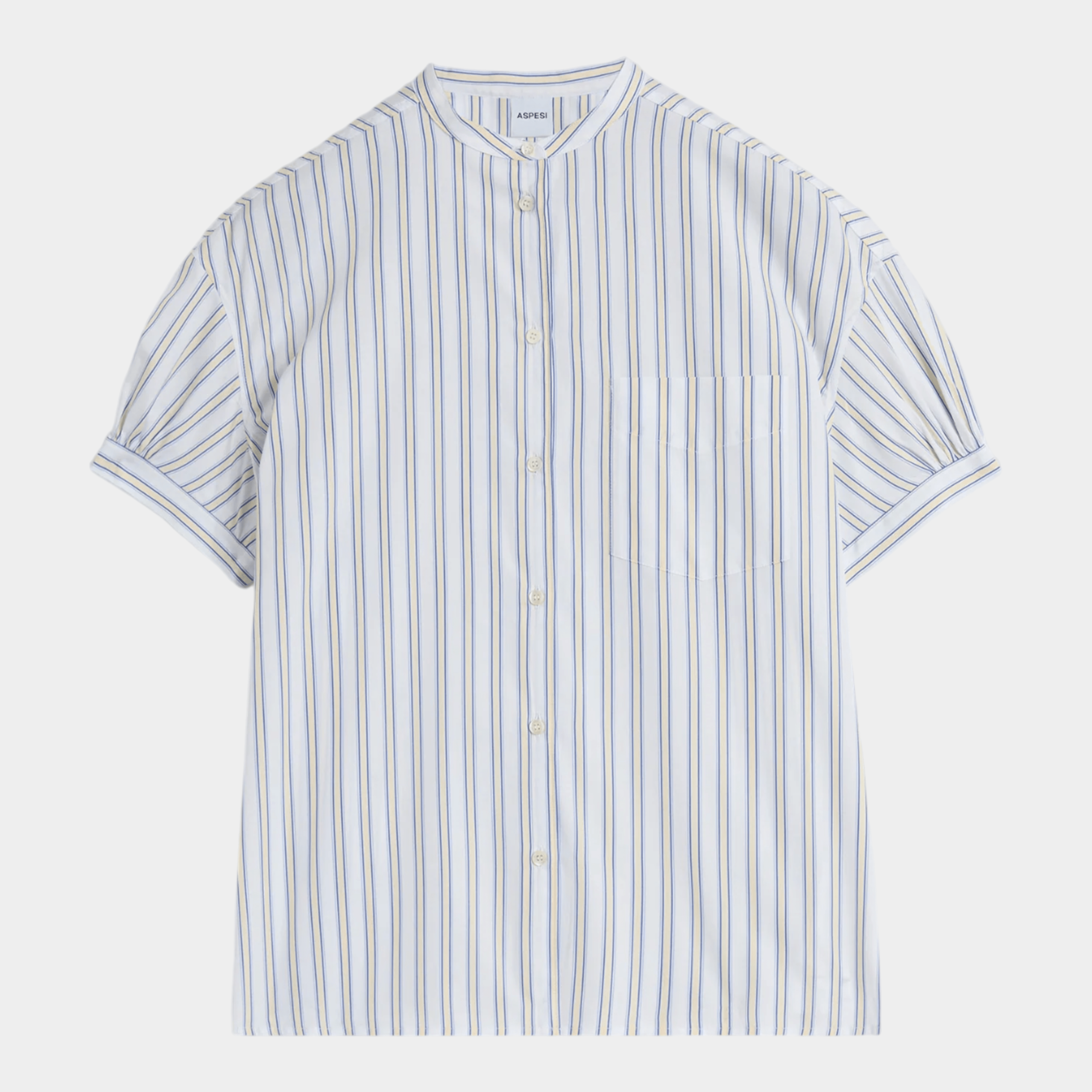 ASPESI - Aspesi Camicia manica corta a righe - Bianco/Giallo/1 - Hubert Humangoods