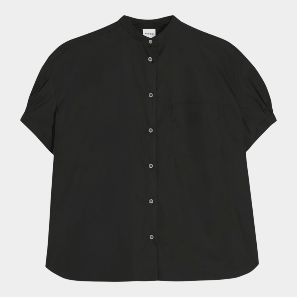ASPESI - Aspesi Camicia manica corta in puro cotone - Nero/1 - Hubert Humangoods