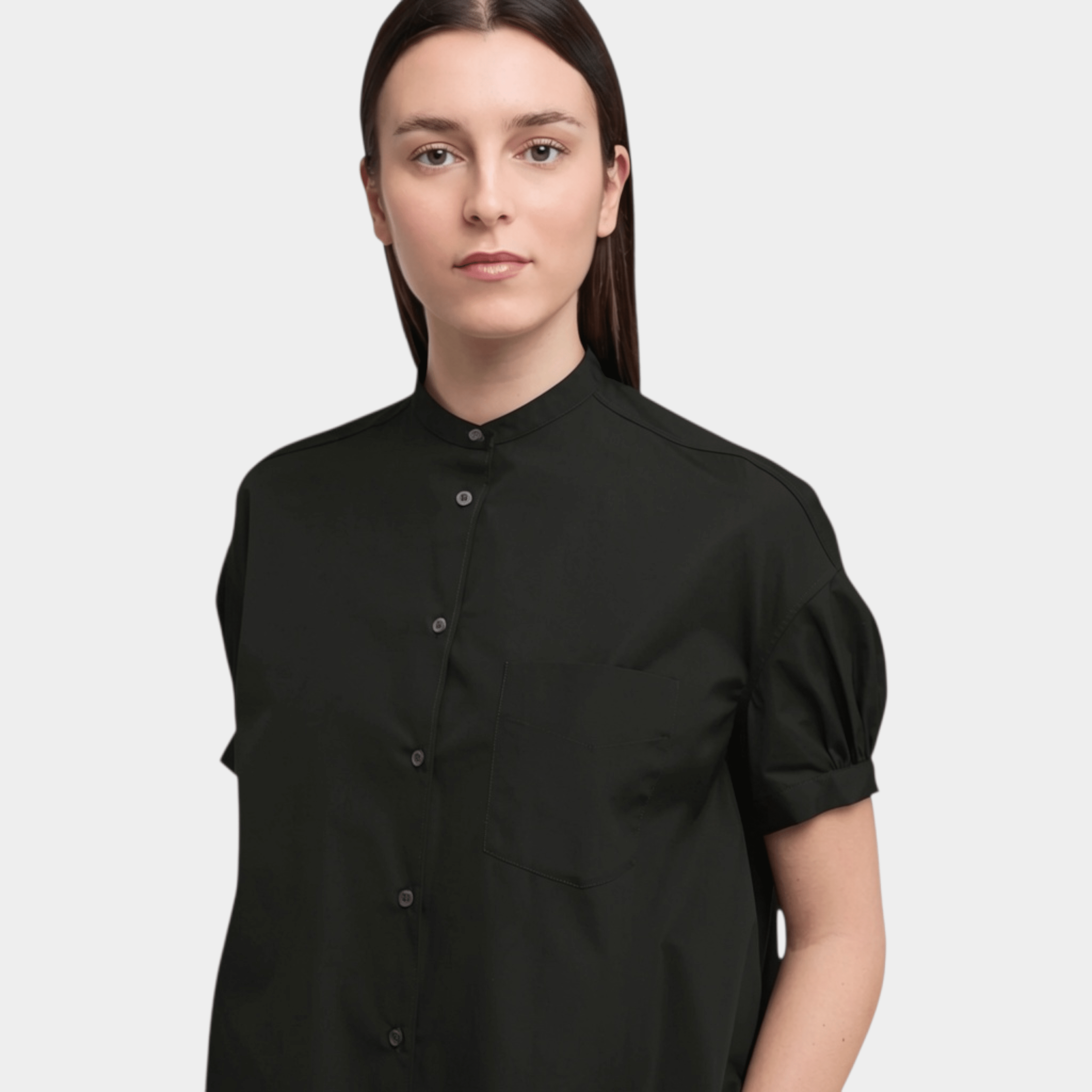 ASPESI - Aspesi Camicia manica corta in puro cotone - Nero/4 - Hubert Humangoods