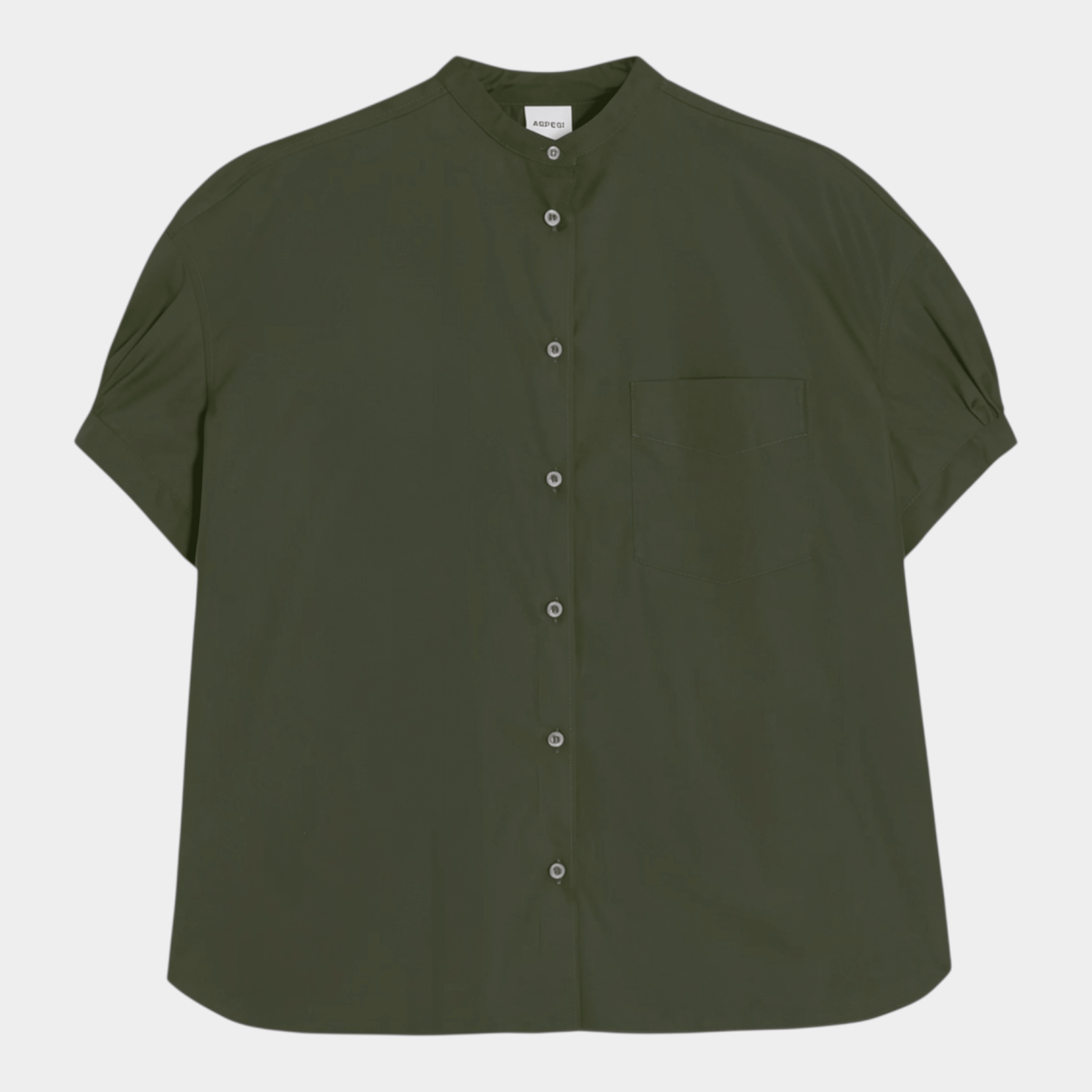 ASPESI - Aspesi Camicia manica corta in puro cotone - Verde militare/1 - Hubert Humangoods