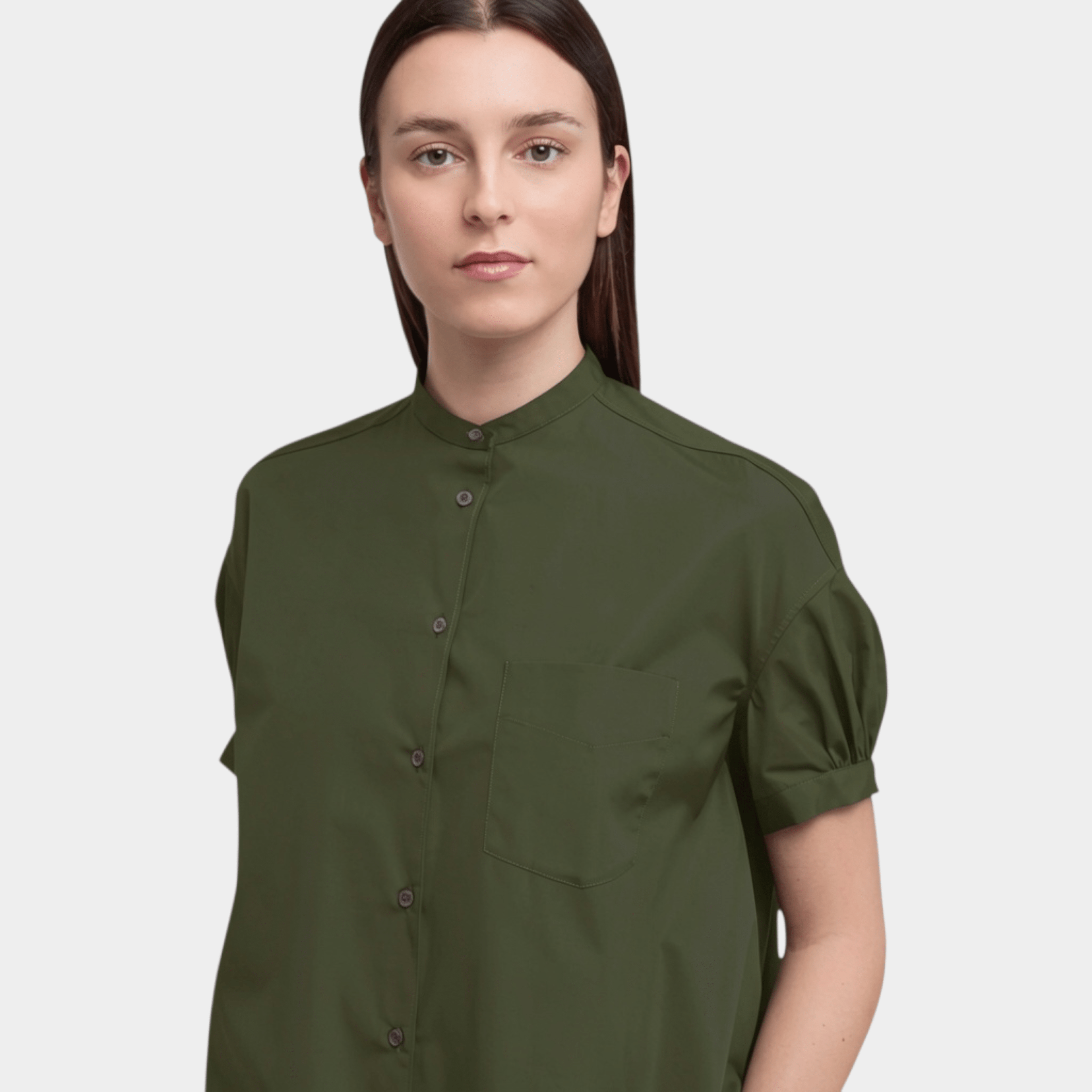 ASPESI - Aspesi Camicia manica corta in puro cotone - Verde militare/4 - Hubert Humangoods