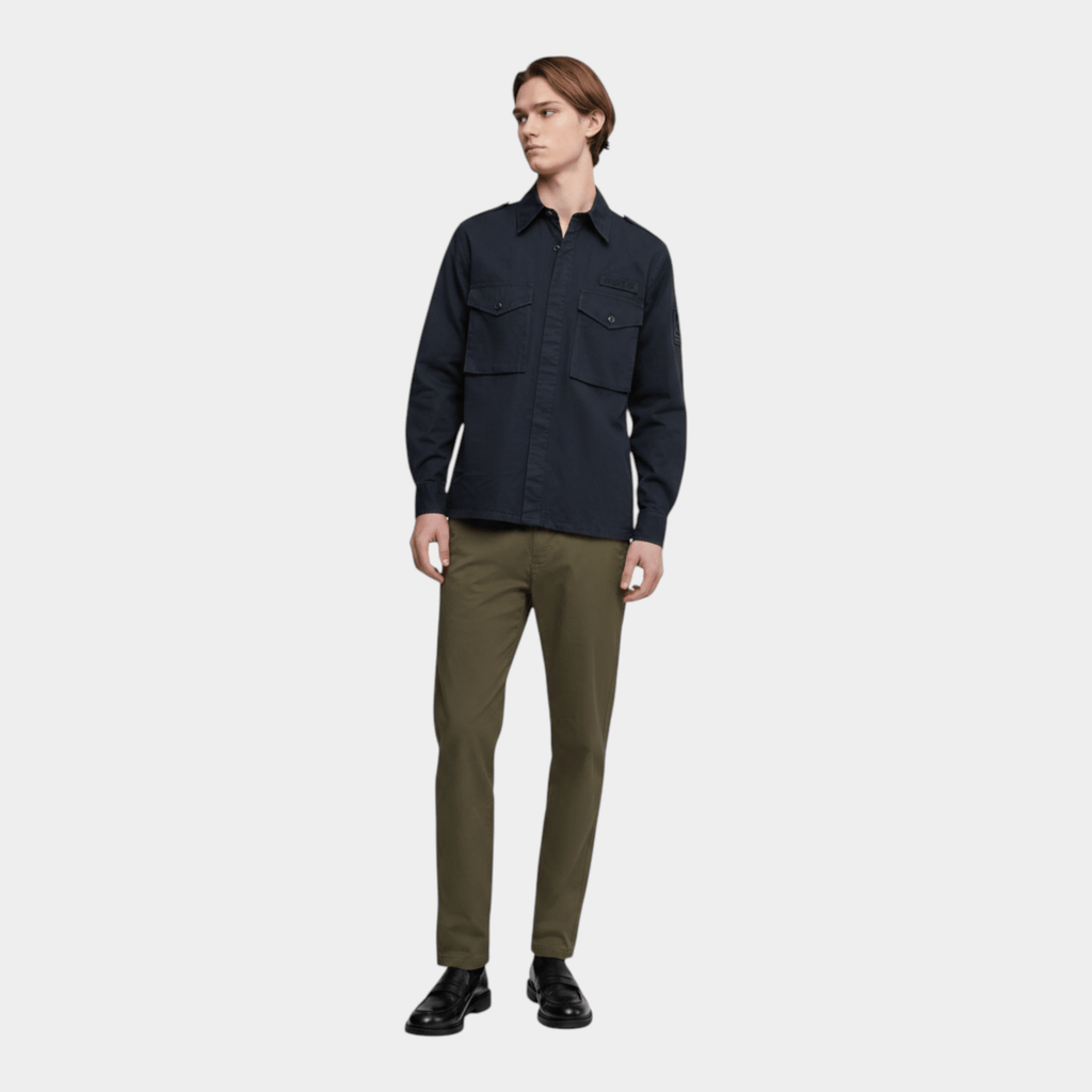 ASPESI - Aspesi Camicia Militare in cotone - Blu/2 - Hubert Humangoods
