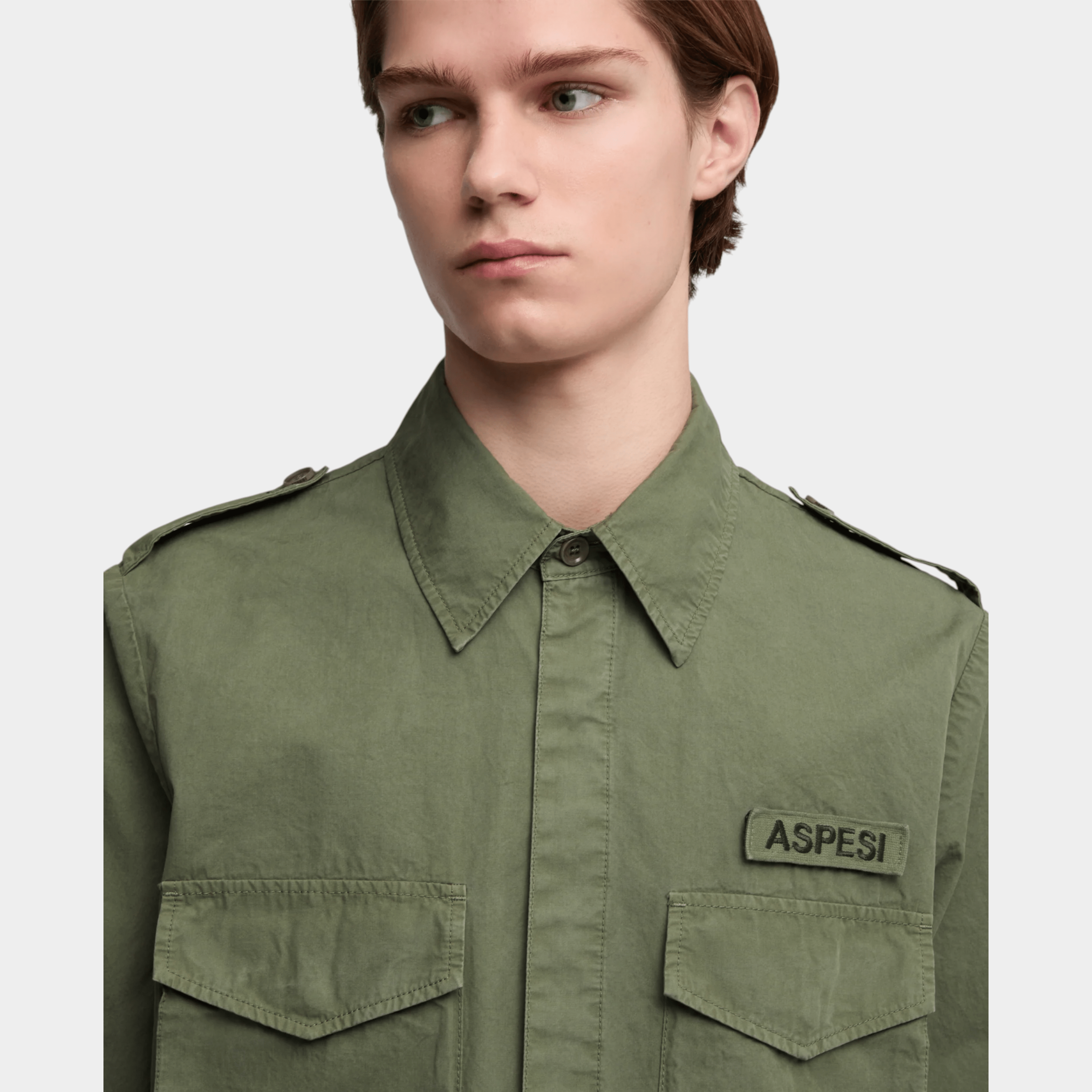 ASPESI - Aspesi Camicia Militare in cotone - Verde militare/4 - Hubert Humangoods