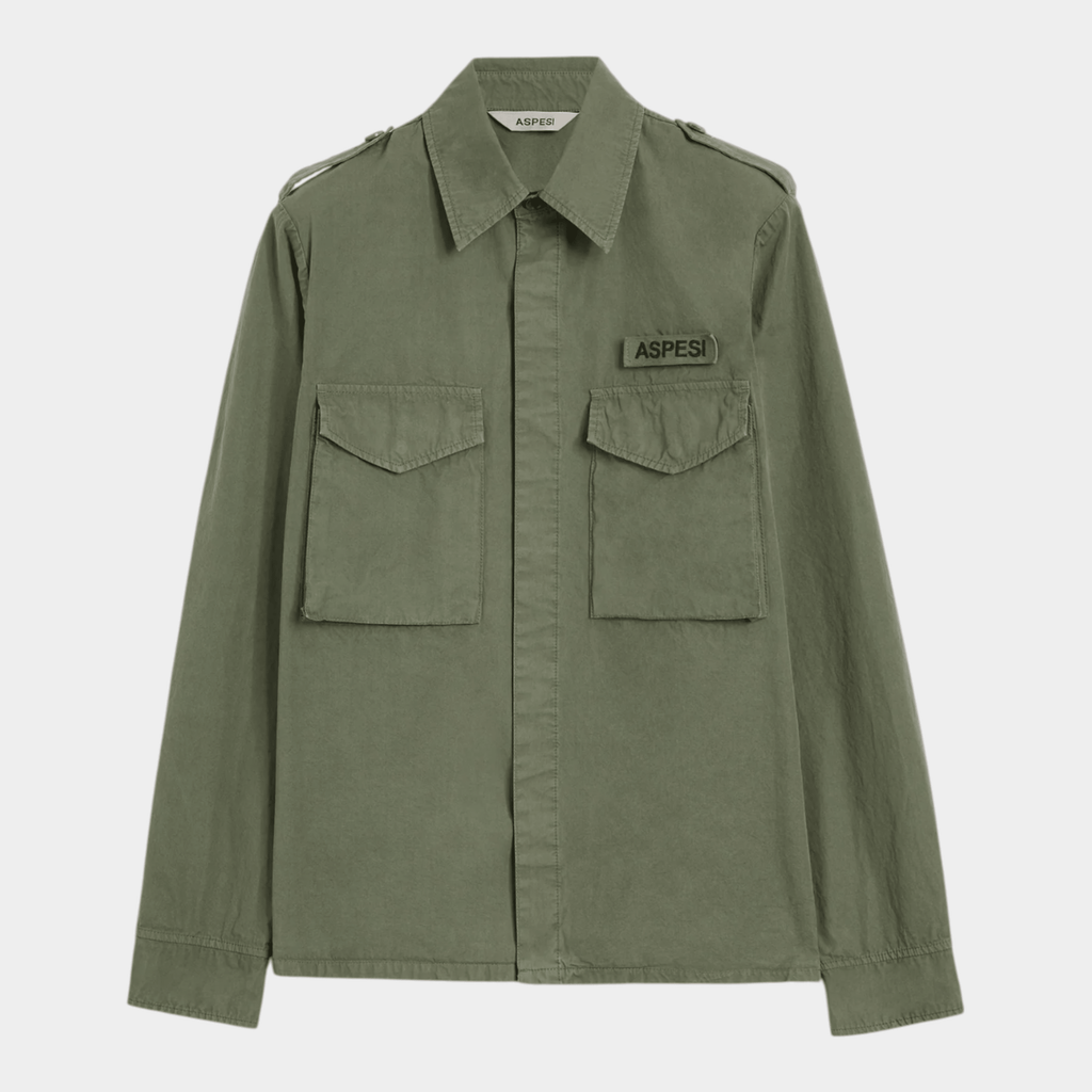 ASPESI - Aspesi Camicia Militare in cotone - Verde militare/1 - Hubert Humangoods