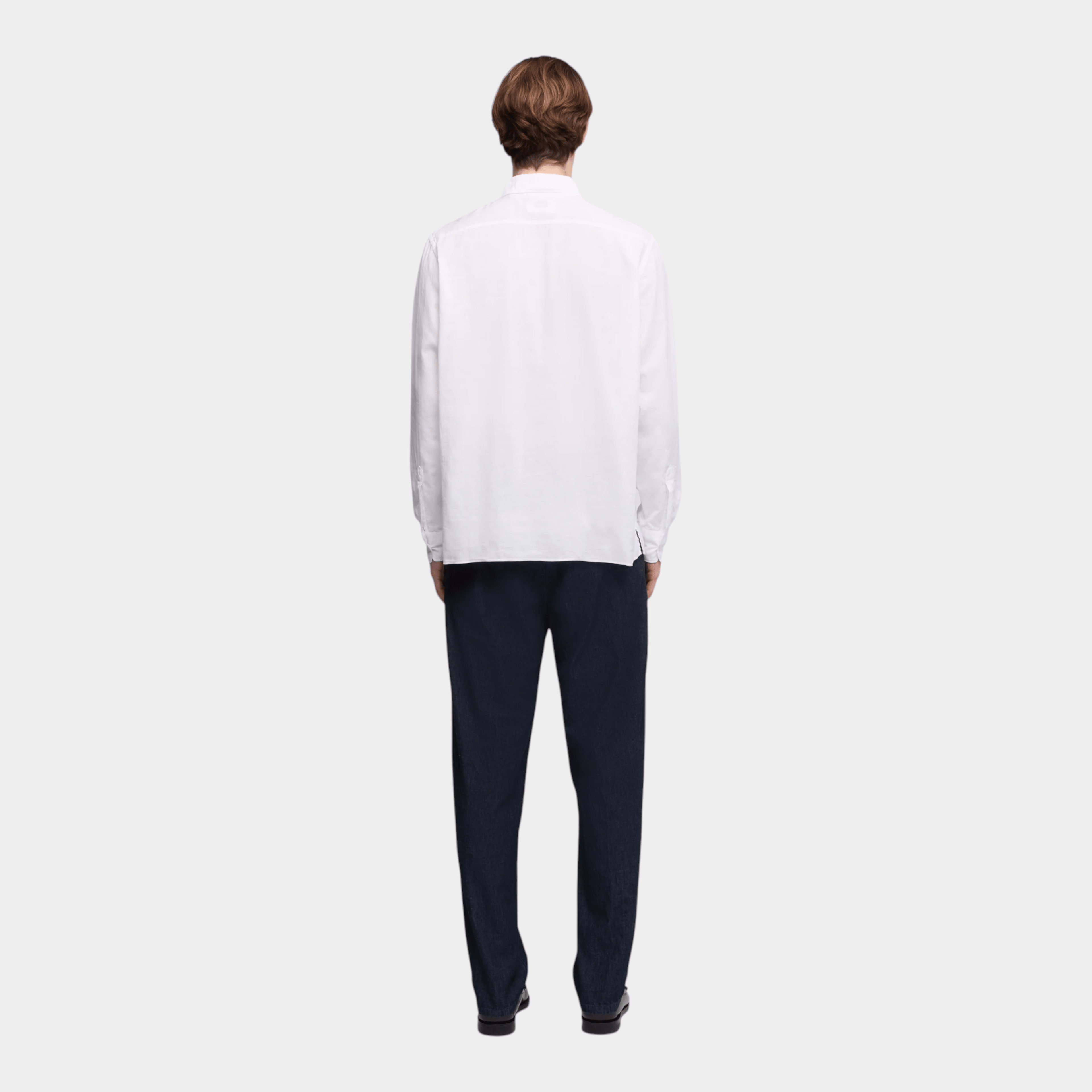 ASPESI - Aspesi Camicia Richiusa in lino con taschino - Bianco/3 - Hubert Humangoods