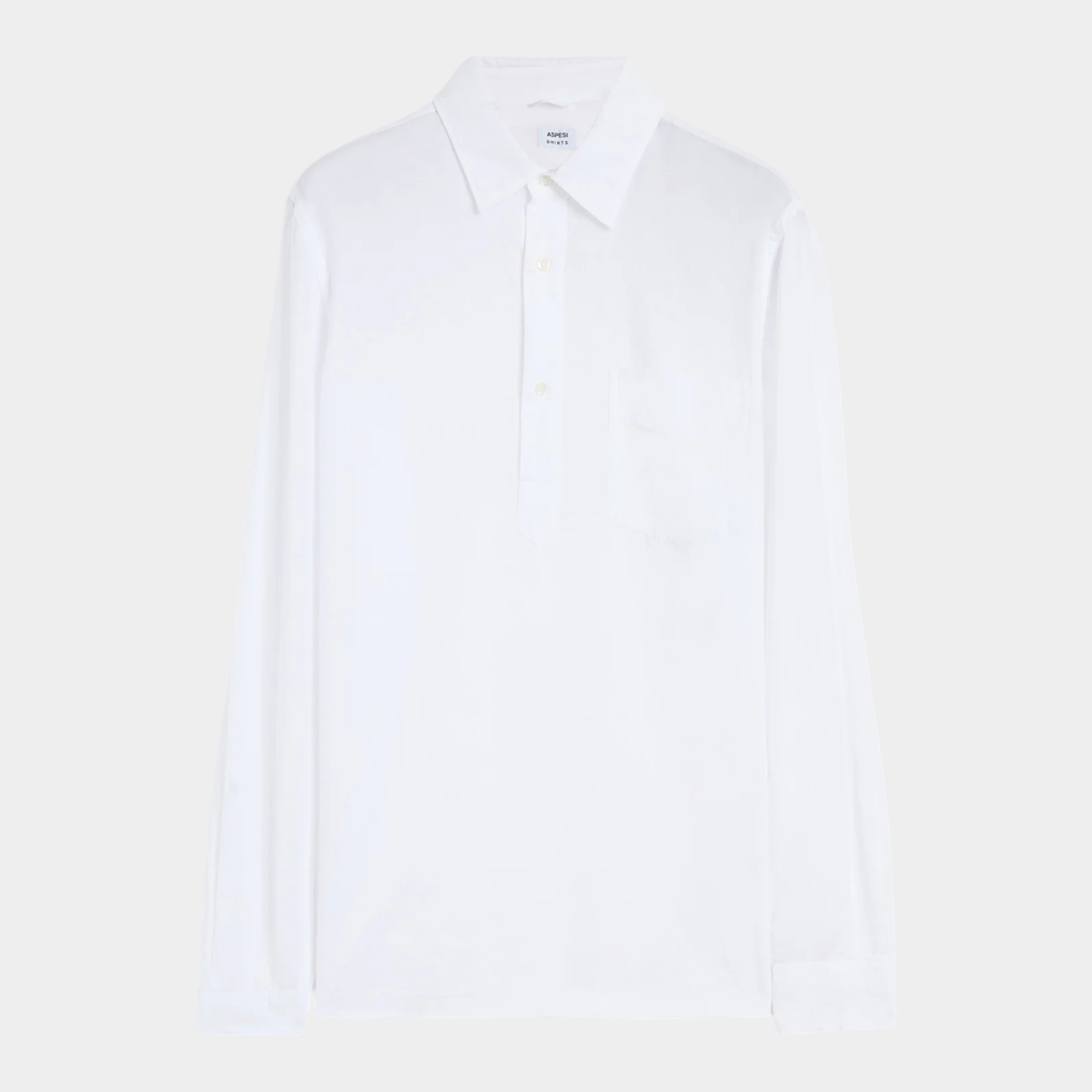 ASPESI - Aspesi Camicia Richiusa in lino con taschino - Bianco/1 - Hubert Humangoods