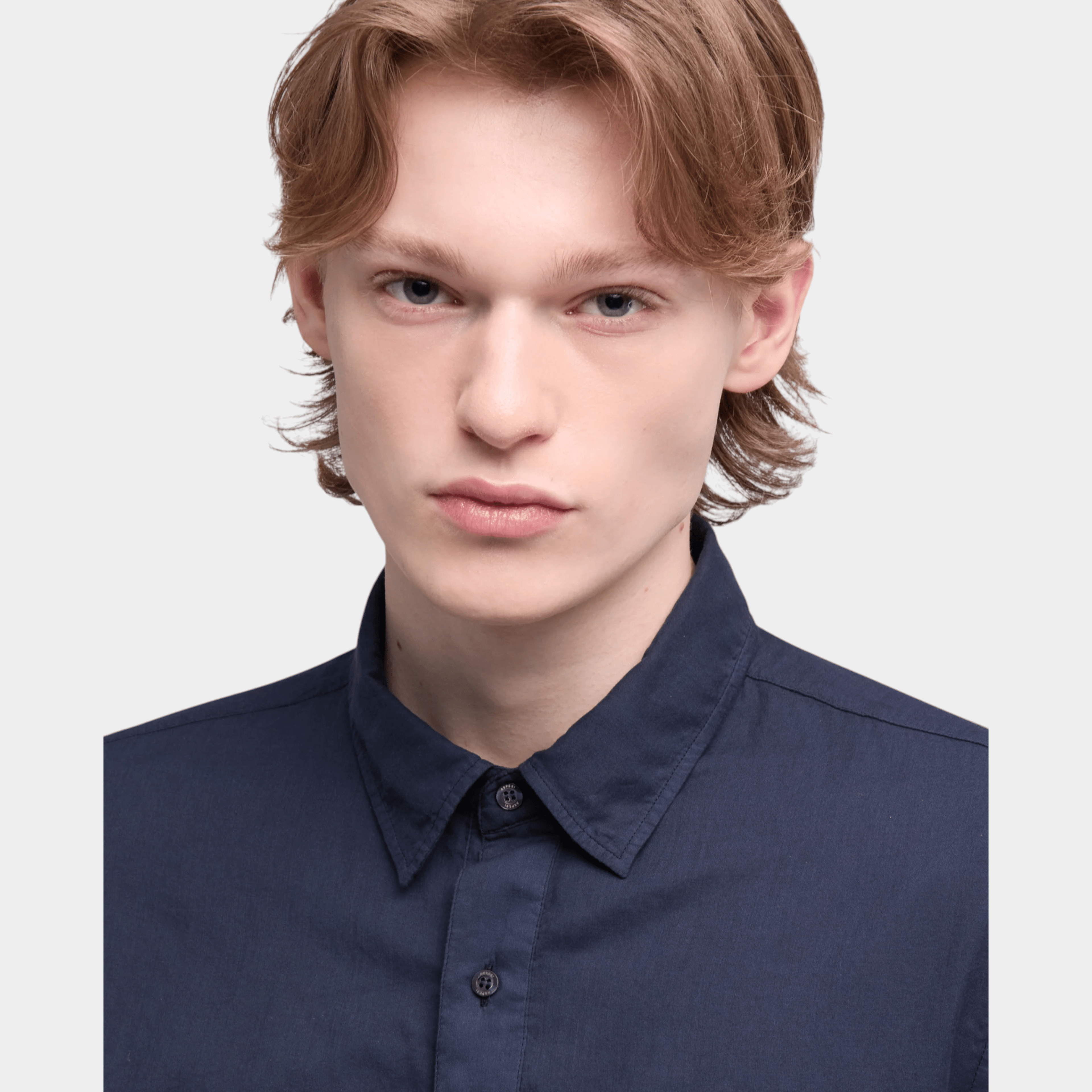 ASPESI - Aspesi Camicia Richiusa in lino con taschino - Blu/3 - Hubert Humangoods