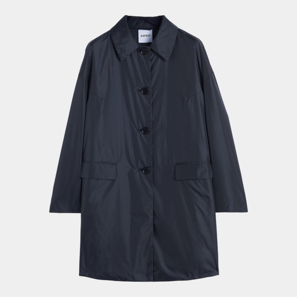 ASPESI Aspesi Cappotto Teena in nylon - Blu - Hubert Humangoods