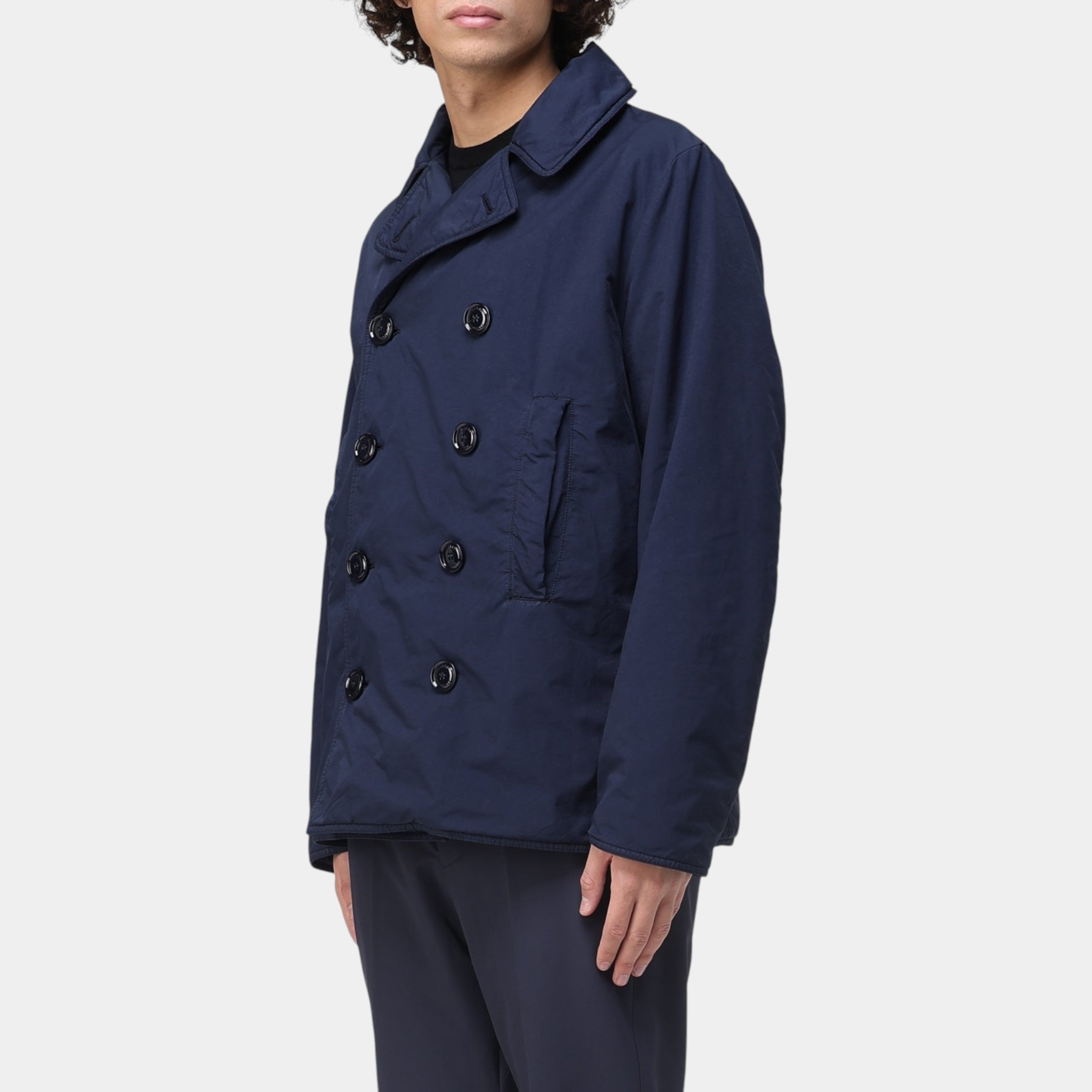 ASPESI - Aspesi Giacca doppiopetto Hopper in nylon - Blu/3 - Hubert Humangoods
