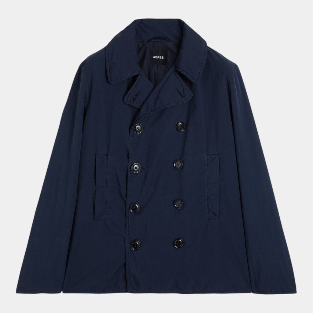 ASPESI - Aspesi Giacca doppiopetto Hopper in nylon - Blu/1 - Hubert Humangoods