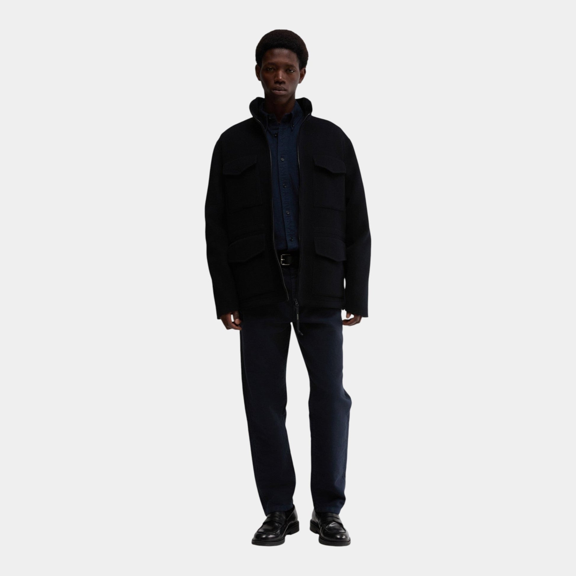 ASPESI Aspesi Giubbotto Nelson in double di lana - Blu - Hubert Humangoods