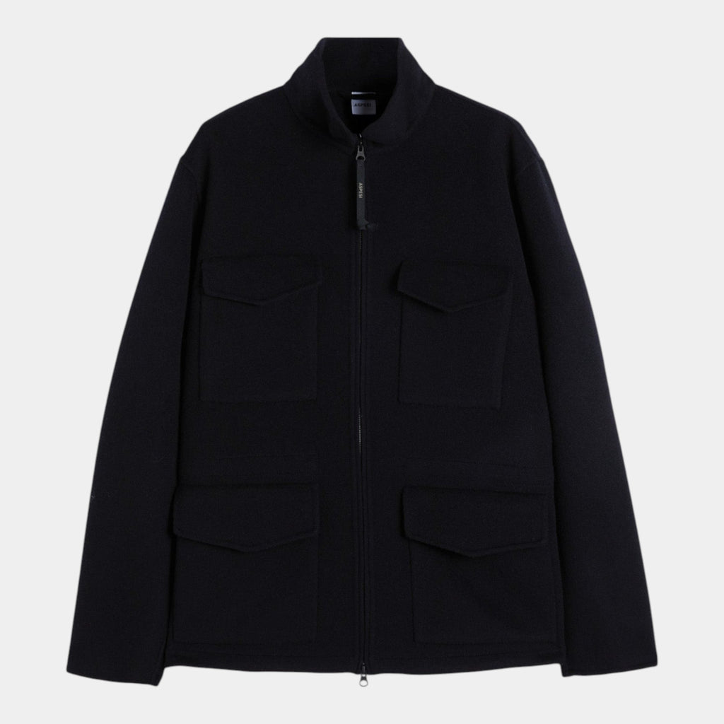 ASPESI Aspesi Giubbotto Nelson in double di lana - Blu - Hubert Humangoods