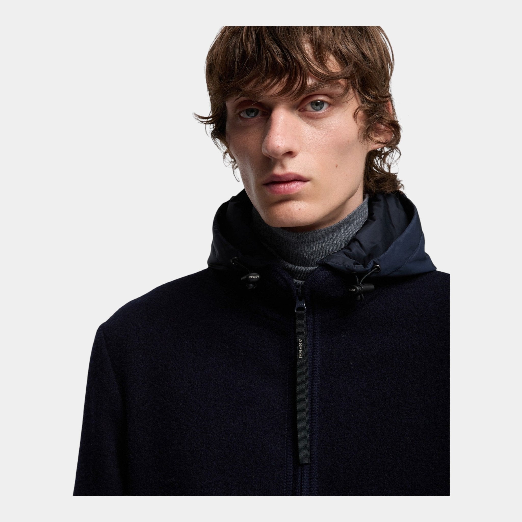 ASPESI Aspesi Giubbotto Werner in lana - Blu - Hubert Humangoods