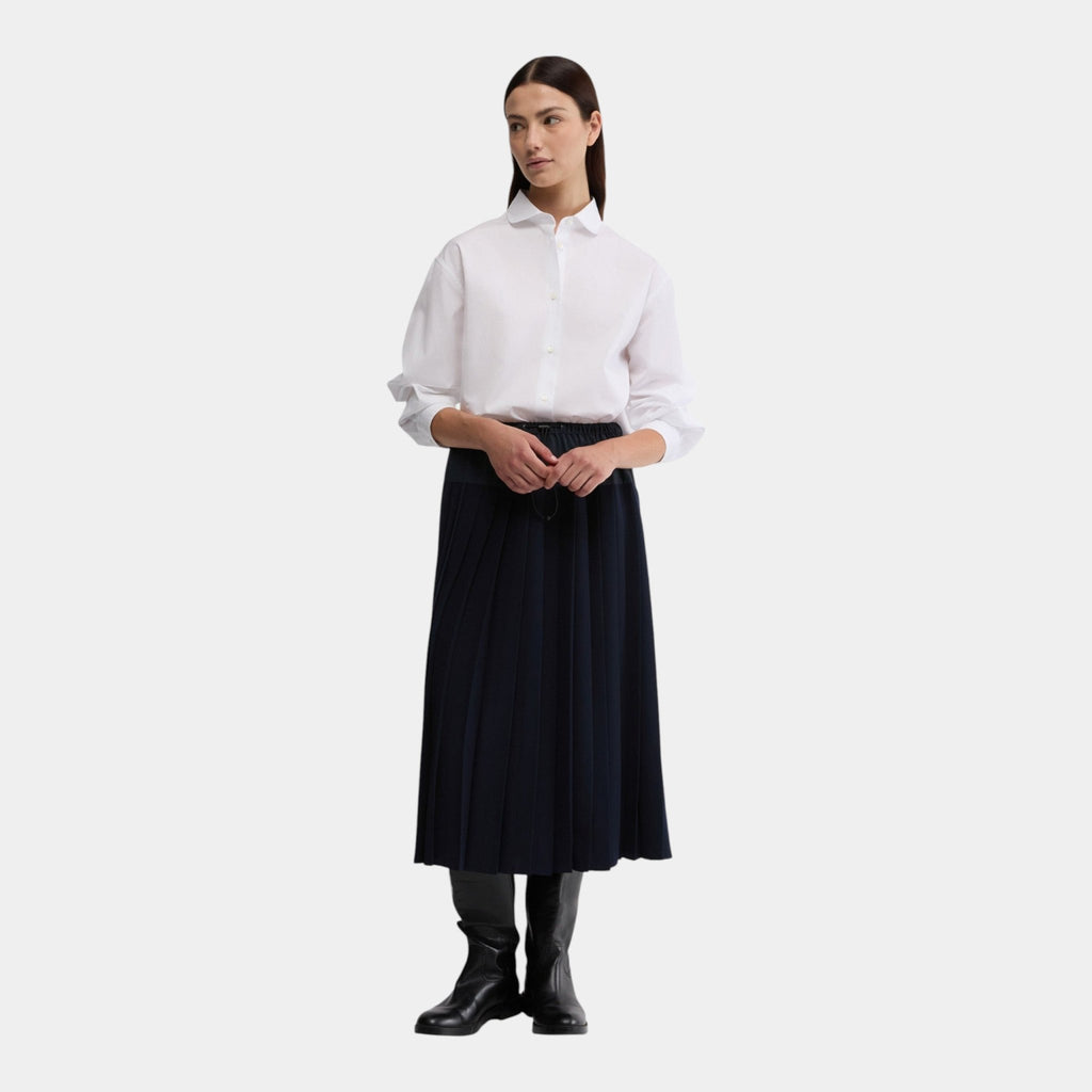 ASPESI Aspesi Gonna longuette in raso a pieghe - Blu - Hubert Humangoods