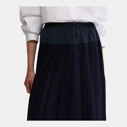 ASPESI Aspesi Gonna longuette in raso a pieghe - Blu - Hubert Humangoods