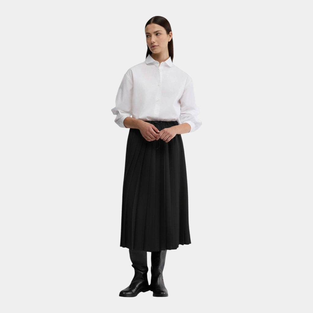 ASPESI Aspesi Gonna longuette in raso a pieghe - Nero - Hubert Humangoods