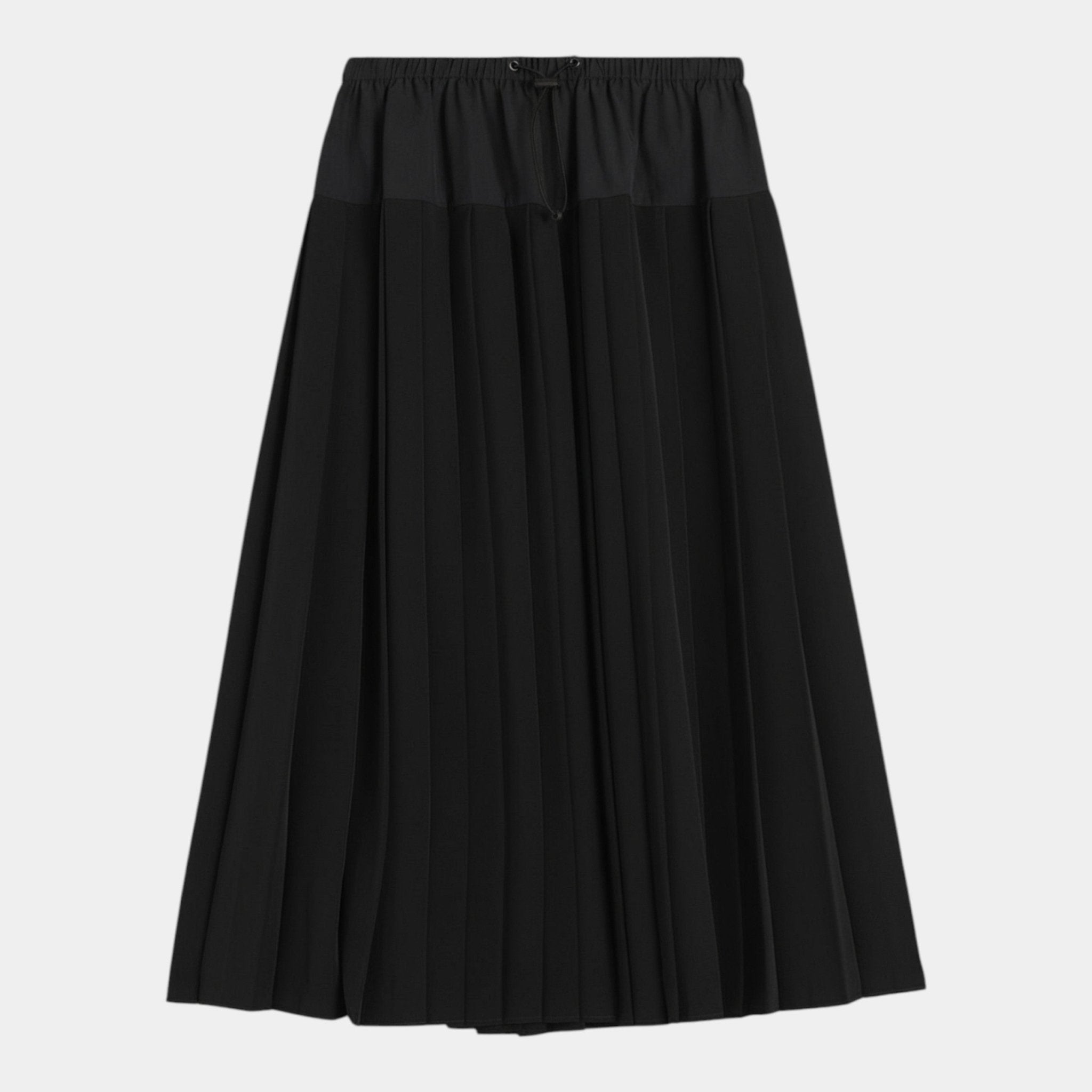 ASPESI Aspesi Gonna longuette in raso a pieghe - Nero - Hubert Humangoods