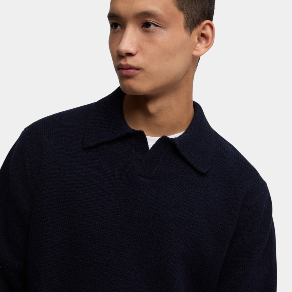 ASPESI Aspesi Maglia con collo in lana - Blu - Hubert Humangoods