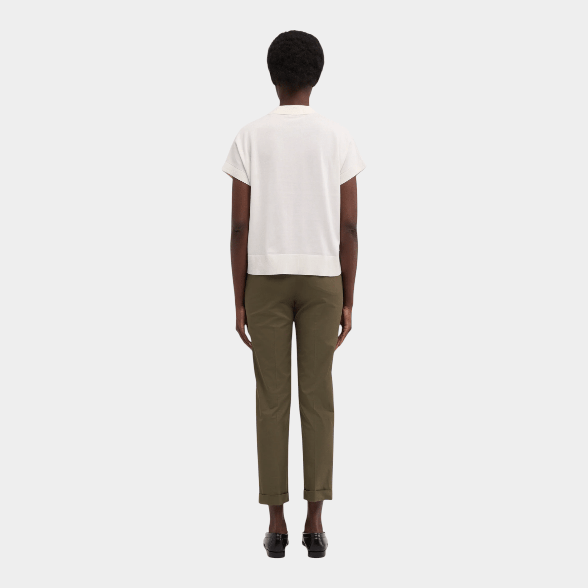 ASPESI - Aspesi Polo scollo V in puro cotone - Bianco/3 - Hubert Humangoods