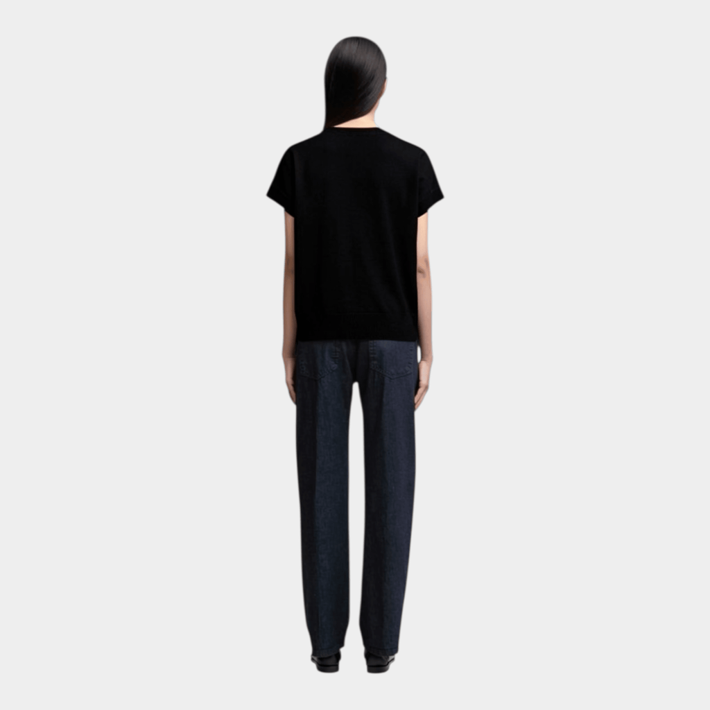 ASPESI - Aspesi Polo scollo V in puro cotone - Nero/2 - Hubert Humangoods