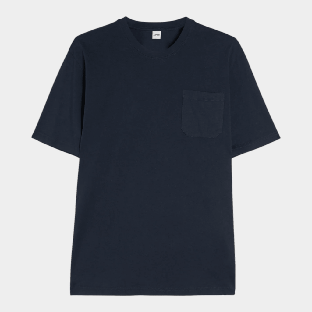 ASPESI - Aspesi Tee shirt con taschino in jersey di cotone - Blu/1 - Hubert Humangoods