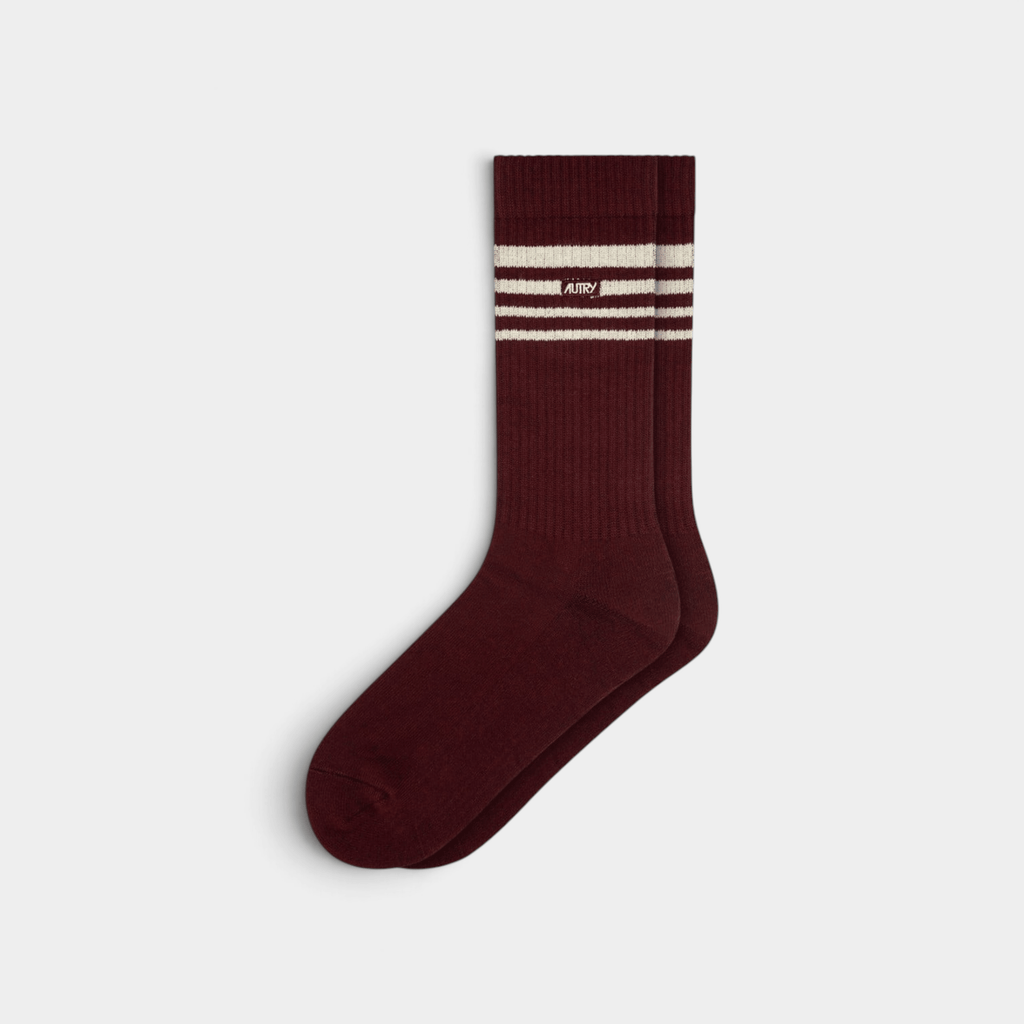 AUTRY - Autry Calzini a coste a righe - Bordeaux e Bianco/1 - Hubert Humangoods
