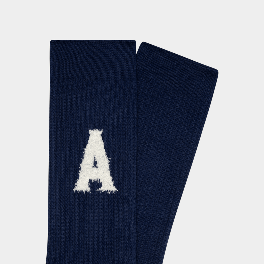 AUTRY - Autry Calzini a coste con logo Jacquard A - Blu/2 - Hubert Humangoods
