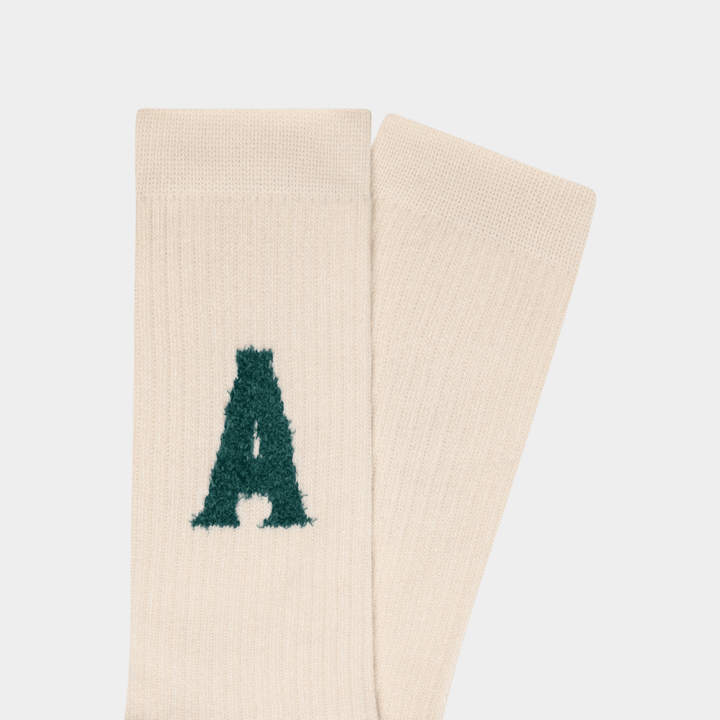 AUTRY - Autry Calzini a coste con logo Jacquard A - Panna/2 - Hubert Humangoods