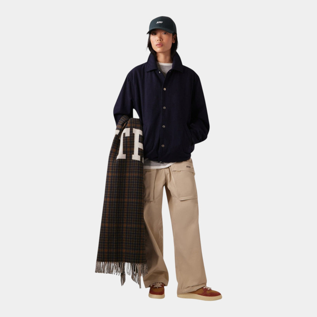 AUTRY Autry Coperta Check con maxi logo - Marrone - Hubert Humangoods