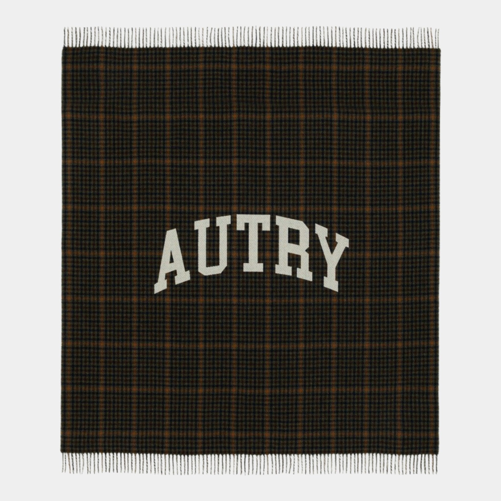 AUTRY Autry Coperta Check con maxi logo - Marrone - Hubert Humangoods