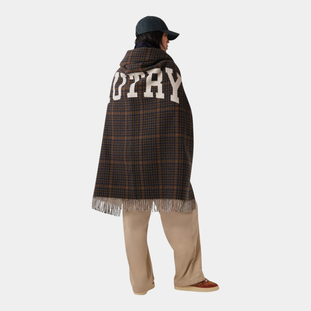 AUTRY Autry Coperta Check con maxi logo - Marrone - Hubert Humangoods