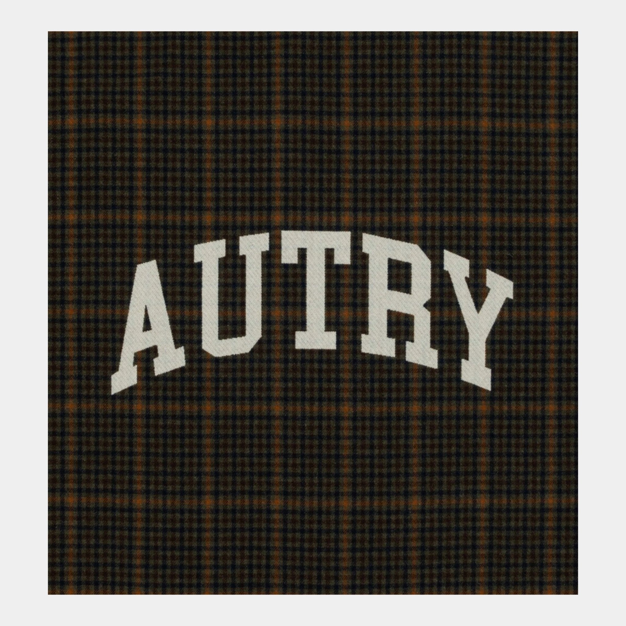 AUTRY Autry Coperta Check con maxi logo - Marrone - Hubert Humangoods