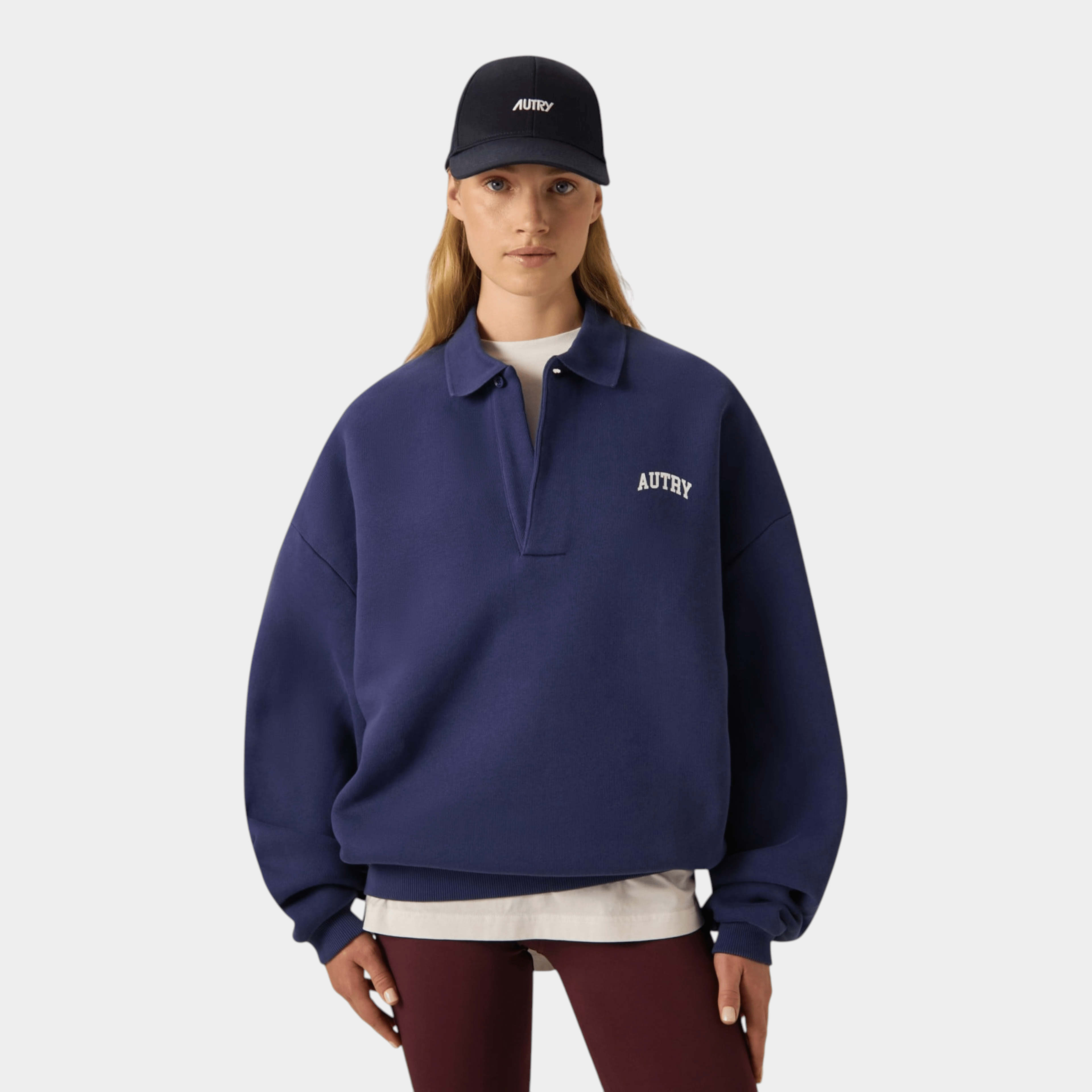 AUTRY - Autry Felpa Polo com logo - Blu/3 - Hubert Humangoods