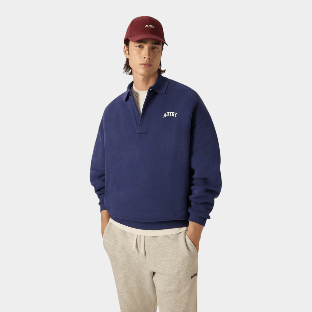 AUTRY - Autry Felpa Polo com logo - Blu/2 - Hubert Humangoods