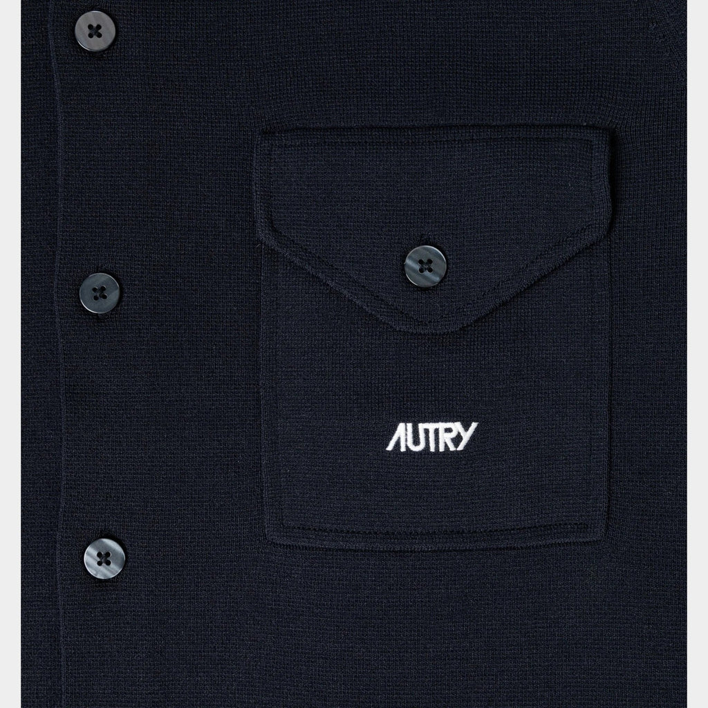 AUTRY - Autry Giacca camicia in maglia di viscosa - Blu/5 - Hubert Humangoods
