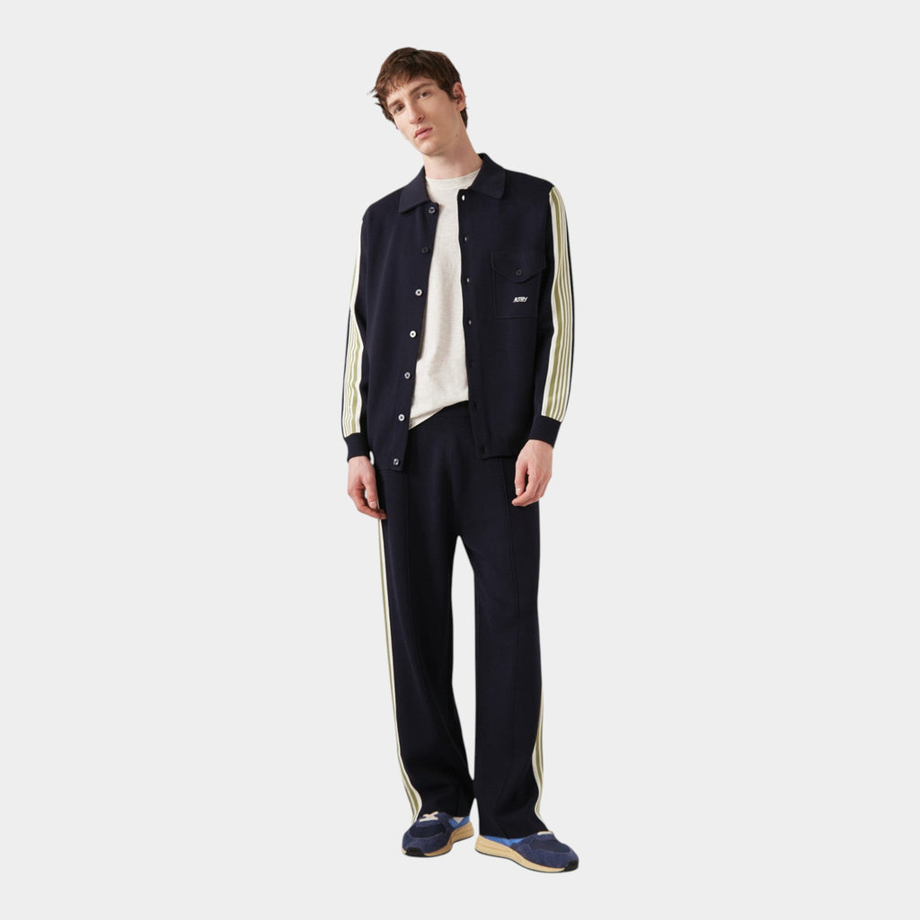 AUTRY - Autry Jogger in maglia di viscosa - Blu righe Verdi/2 - Hubert Humangoods