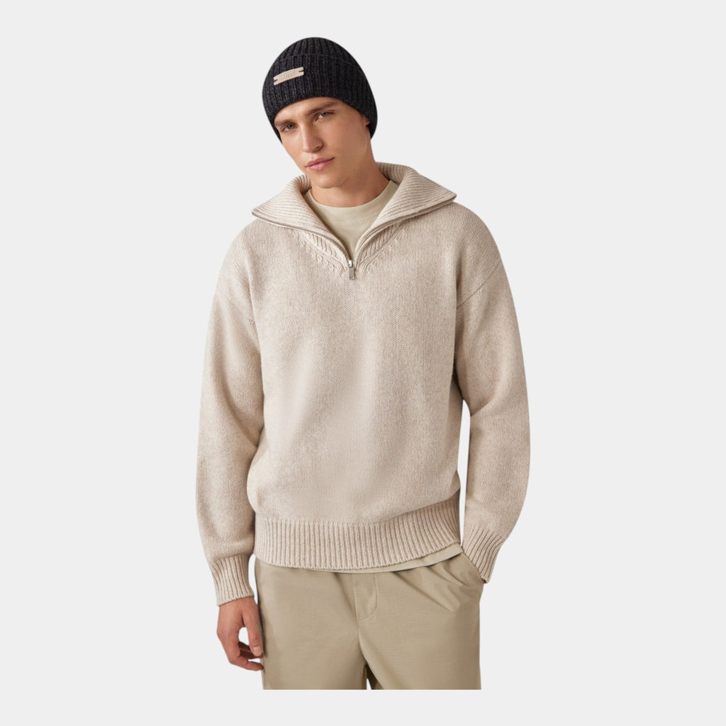 AUTRY Autry Maglia moulinè mezza zip - Crema - Hubert Humangoods