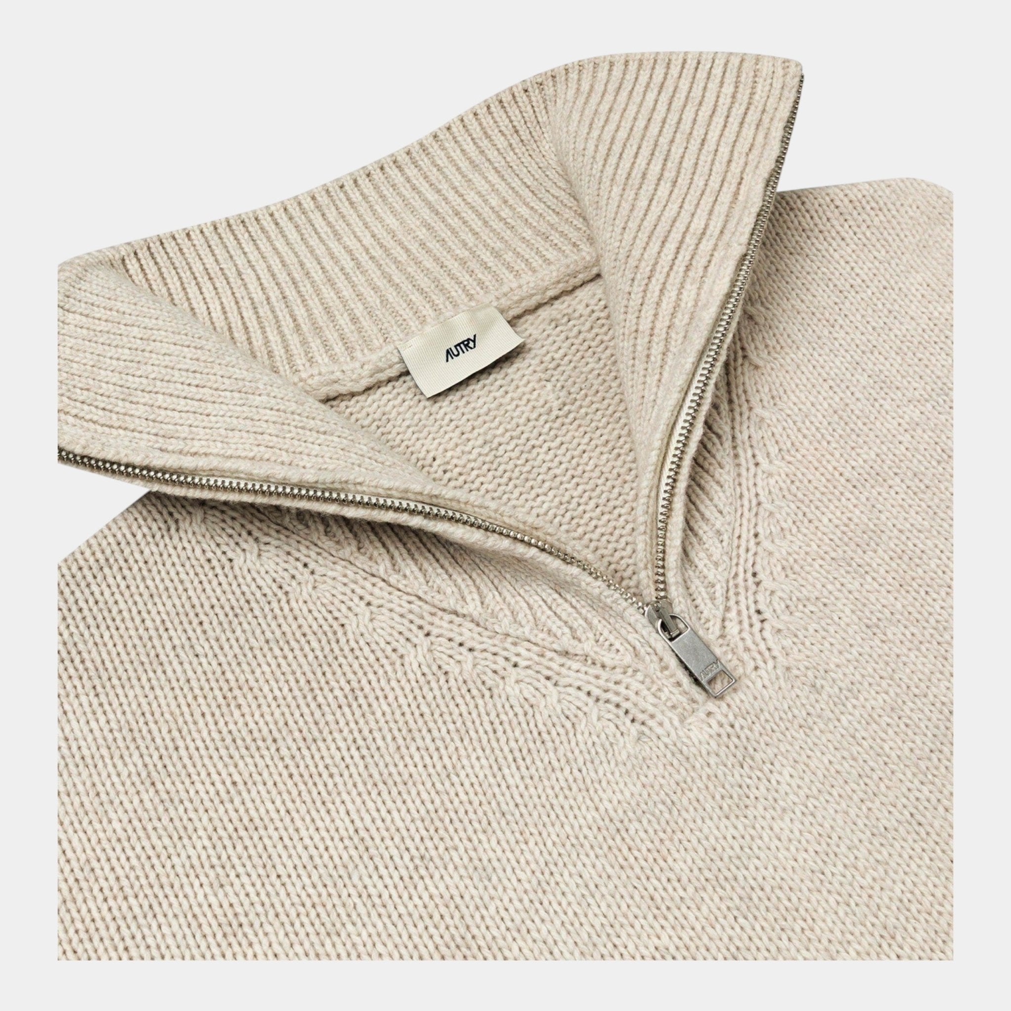 AUTRY Autry Maglia moulinè mezza zip - Crema - Hubert Humangoods