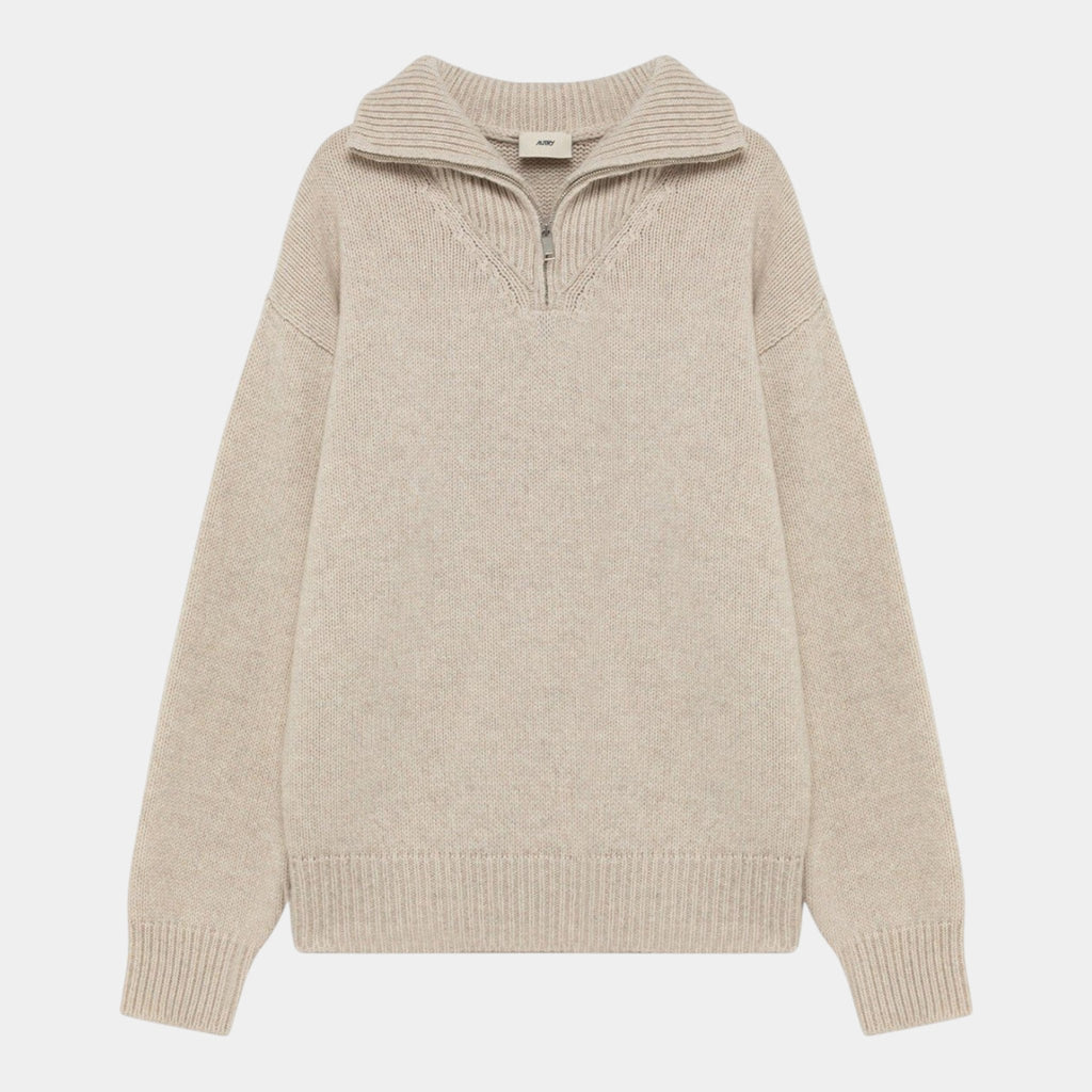 AUTRY Autry Maglia moulinè mezza zip - Crema - Hubert Humangoods