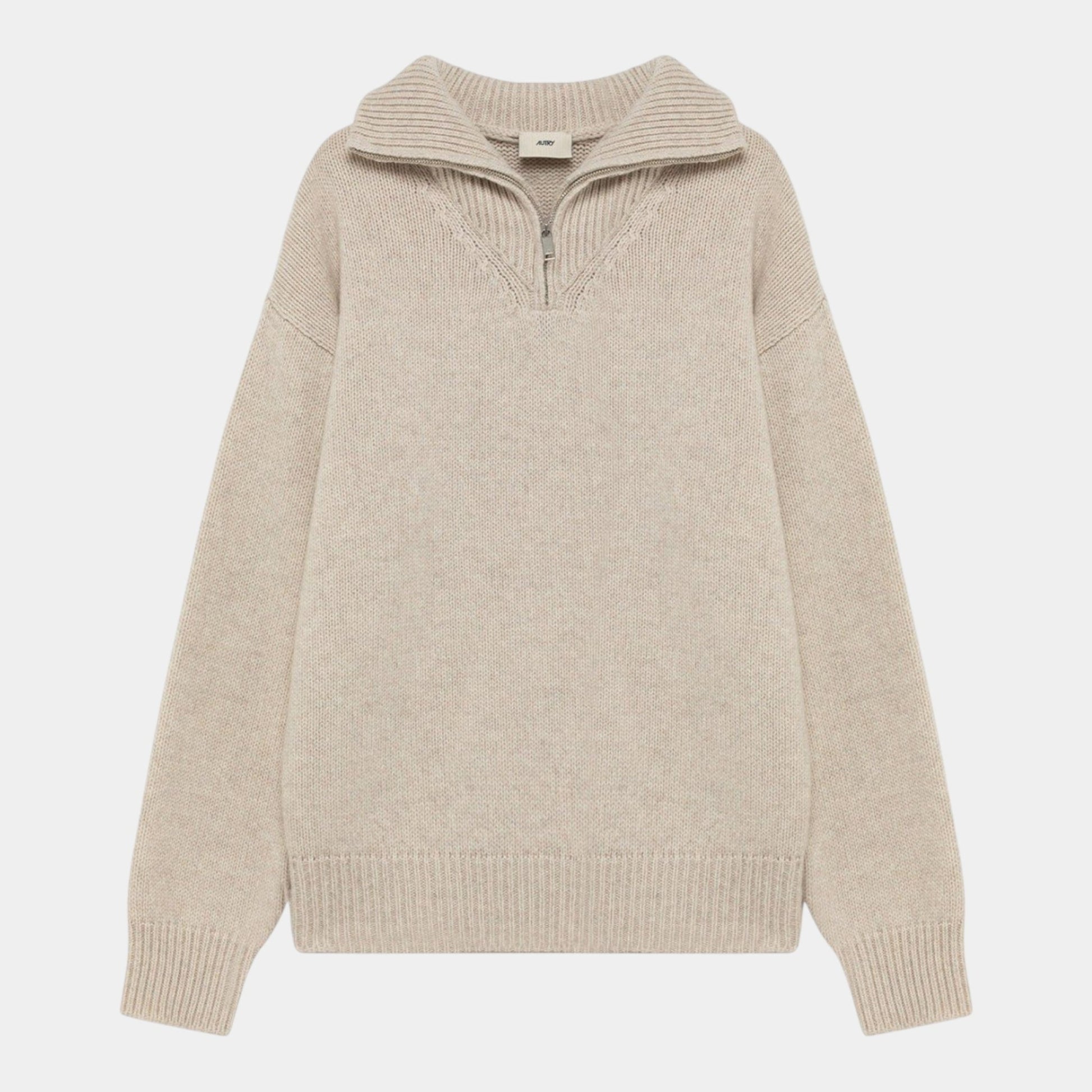 AUTRY Autry Maglia moulinè mezza zip - Crema - Hubert Humangoods