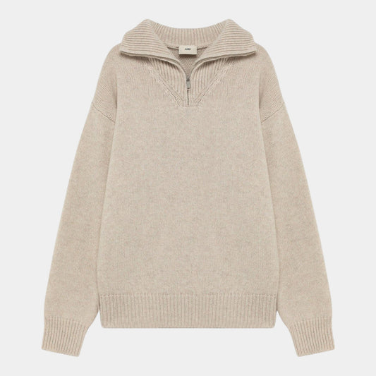 AUTRY Autry Maglia moulinè mezza zip - Crema - Hubert Humangoods