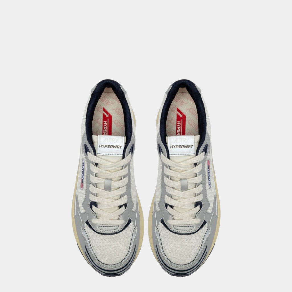 AUTRY - Autry Sneakers Hyperway in mesh e pelle - Bianco/Argento/Blu/4 - Hubert Humangoods