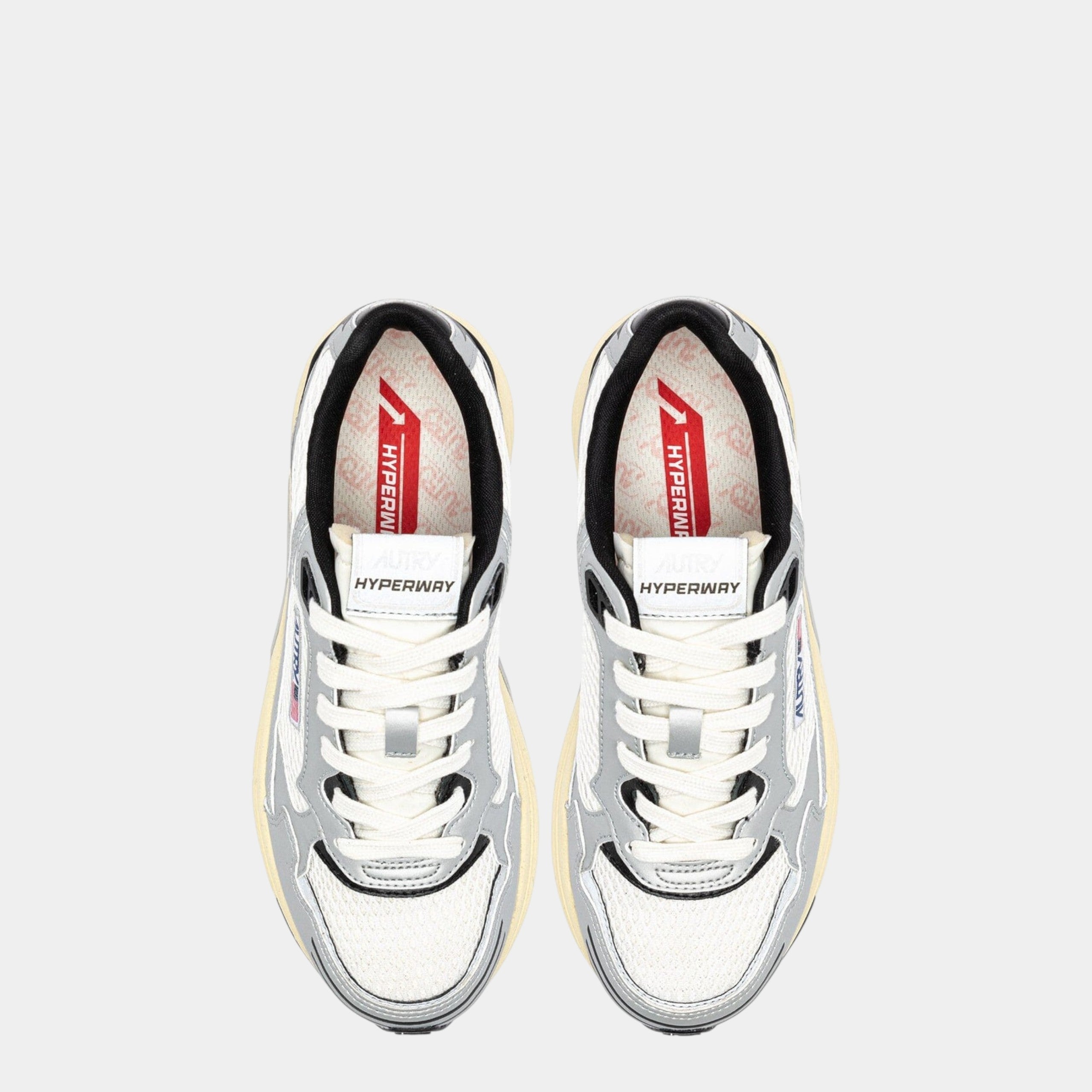 AUTRY - Autry Sneakers Hyperway in mesh e pelle - Bianco/Argento/Nero/5 - Hubert Humangoods