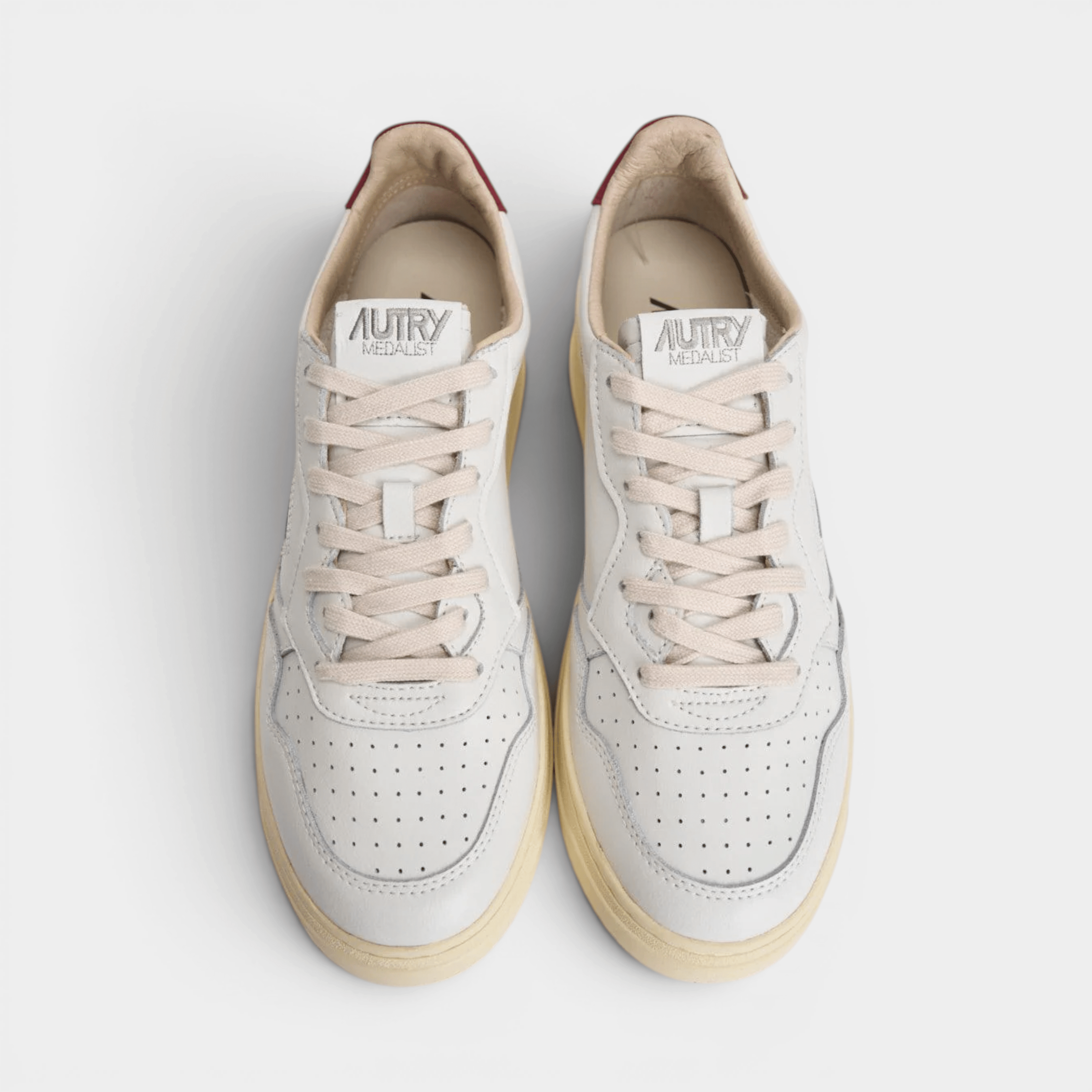 AUTRY - Autry Sneakers Medalist A in pelle - Bianco e Rosso/4 - Hubert Humangoods