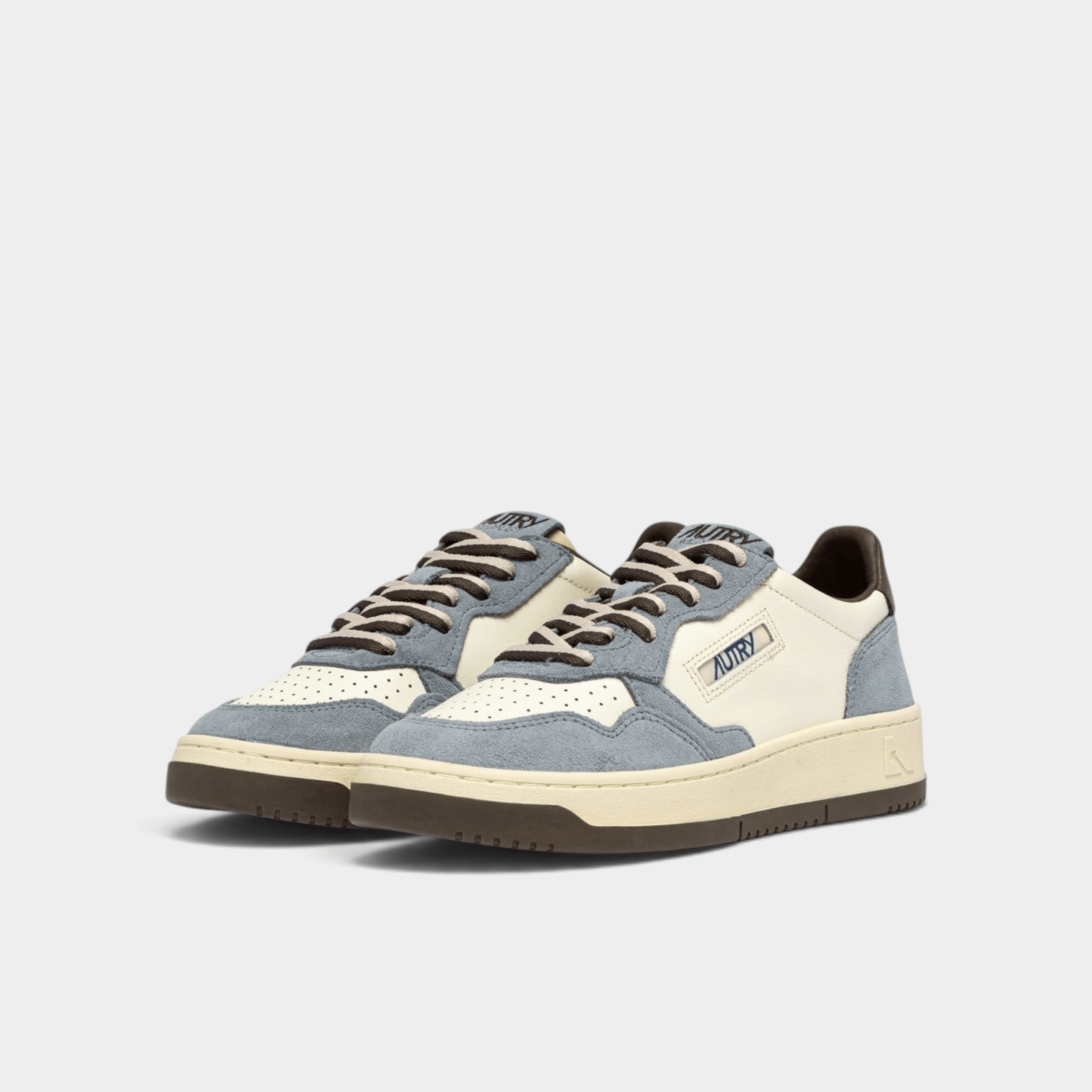 AUTRY - Autry Sneakers Medalist Bicolor in pelle e suede - Azzurro e Marrone/2 - Hubert Humangoods