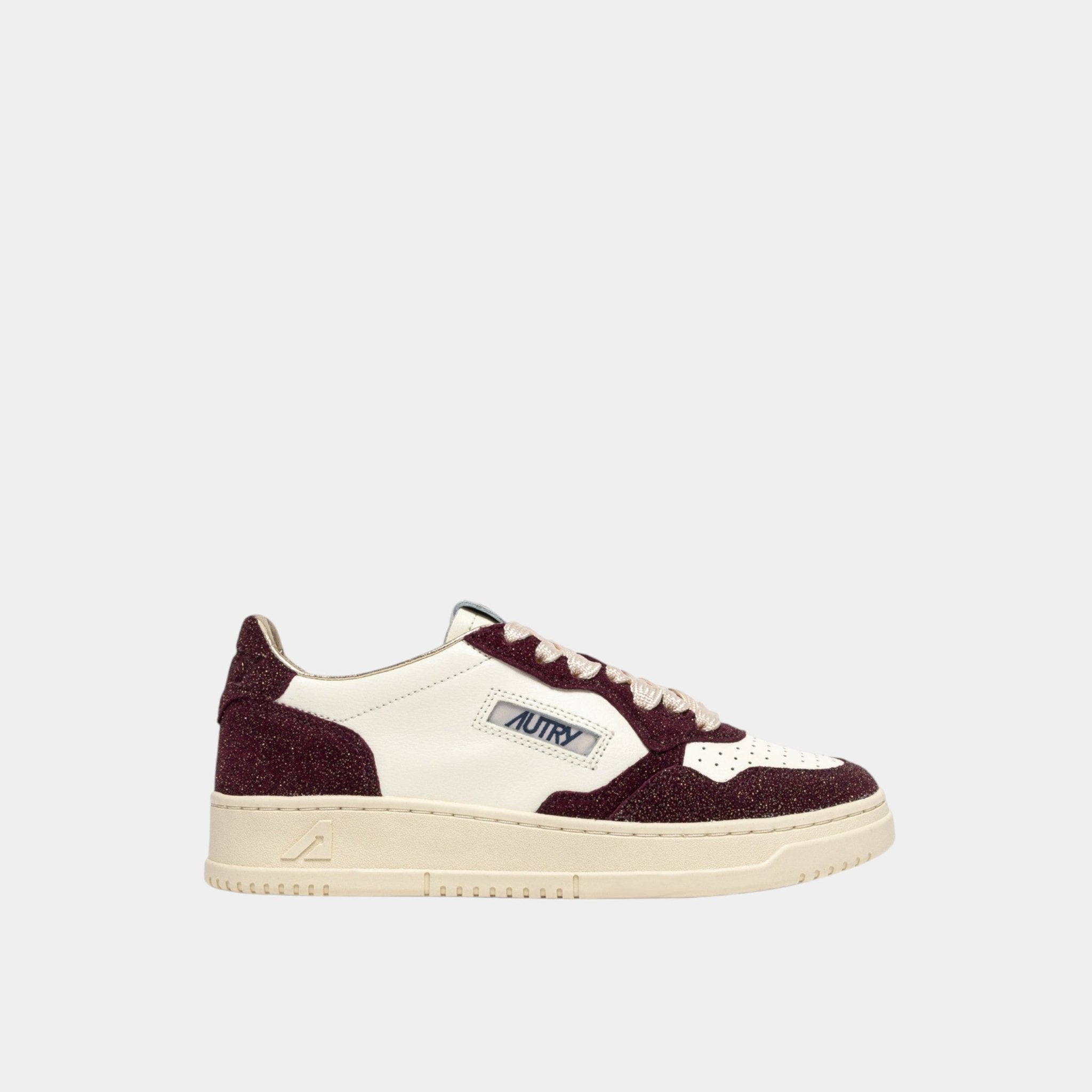 AUTRY Autry Sneakers Medalist in glitter bicolor - Bianco/Bordeaux - Hubert Humangoods