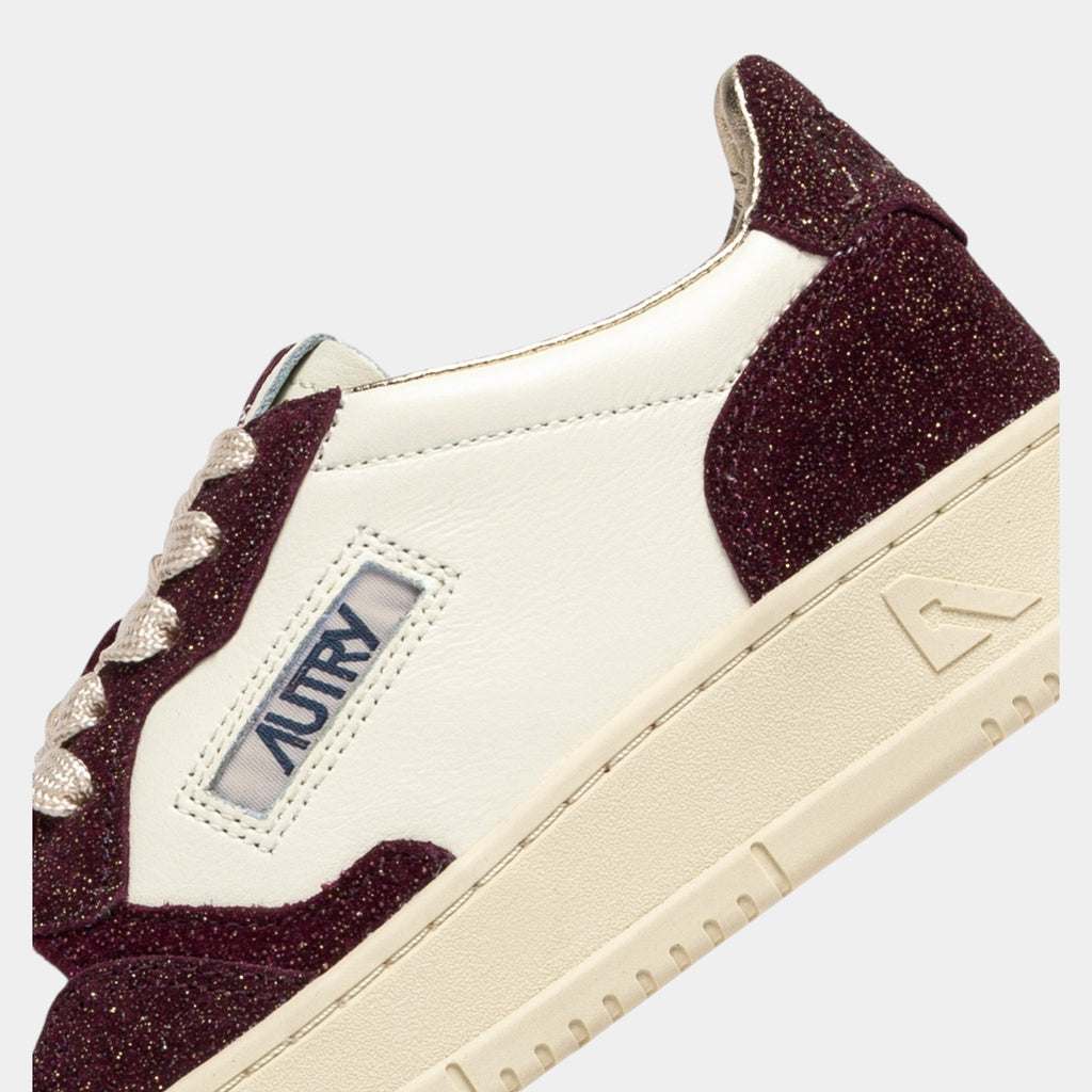 AUTRY Autry Sneakers Medalist in glitter bicolor - Bianco/Bordeaux - Hubert Humangoods