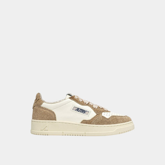AUTRY Autry Sneakers Medalist in glitter bicolor - Bianco/oro - Hubert Humangoods
