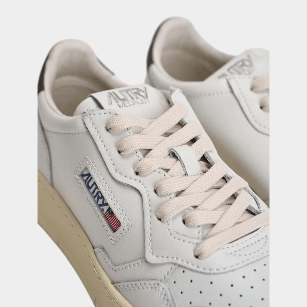 AUTRY - Autry Sneakers Medalist in pelle - Bianco e Marrone/8 - Hubert Humangoods